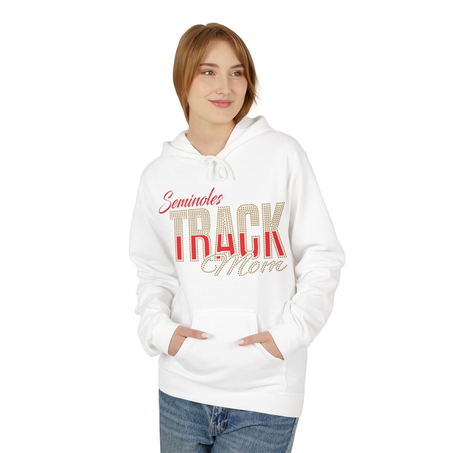 Seminole Track Mom Hoodie - Rhinestone & Glitter Vinyl