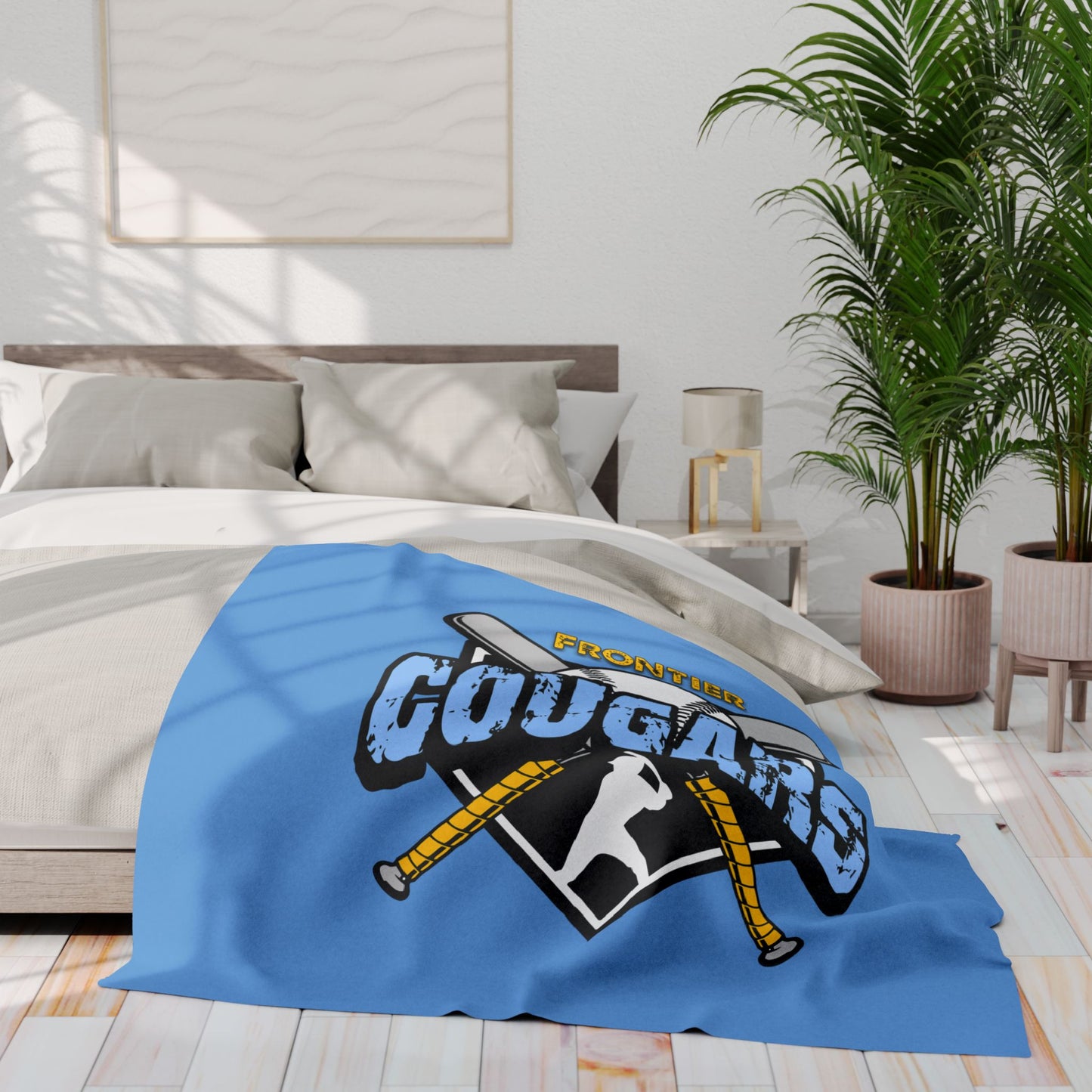 Frontier Cougars Baseball 2 - Soft Fleece Blanket