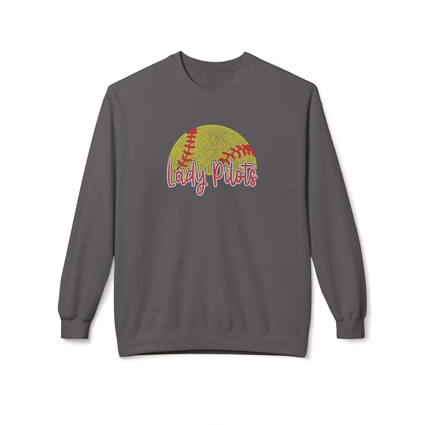 Lady Pilots Softball Crewneck Sweatshirt - Rhinestones