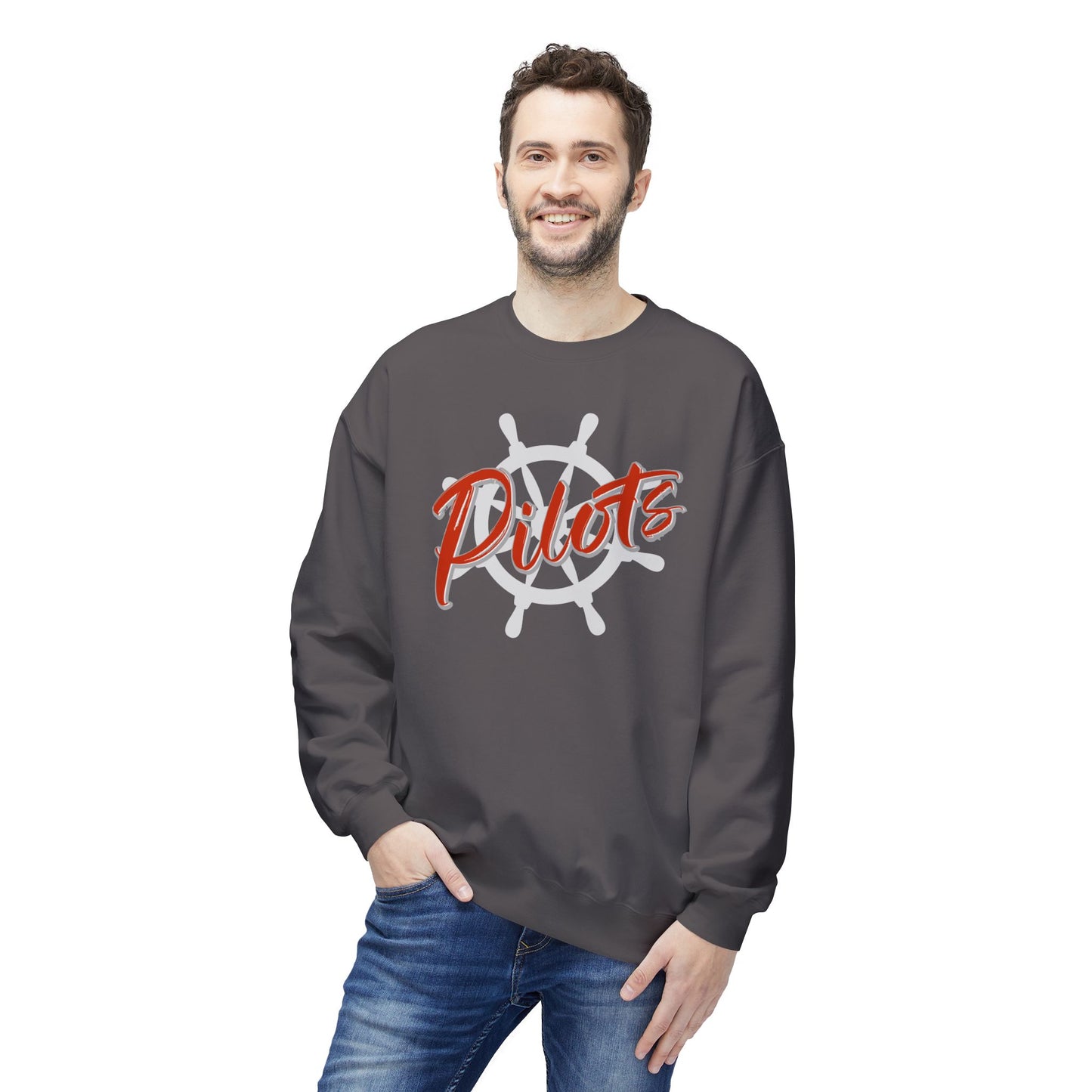 Pilots Nautical Wheel Crewneck Sweatshirt