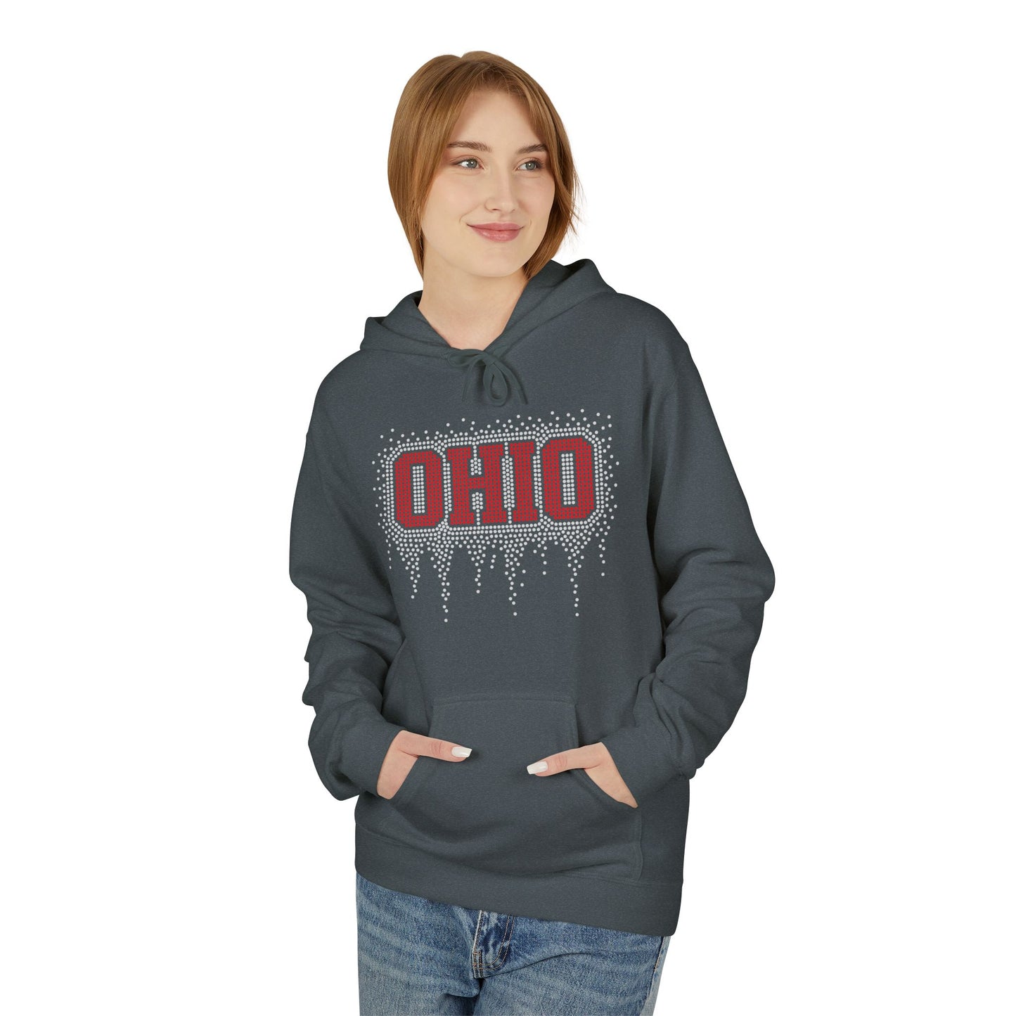 Ohio Rhinestone Block Hoodie
