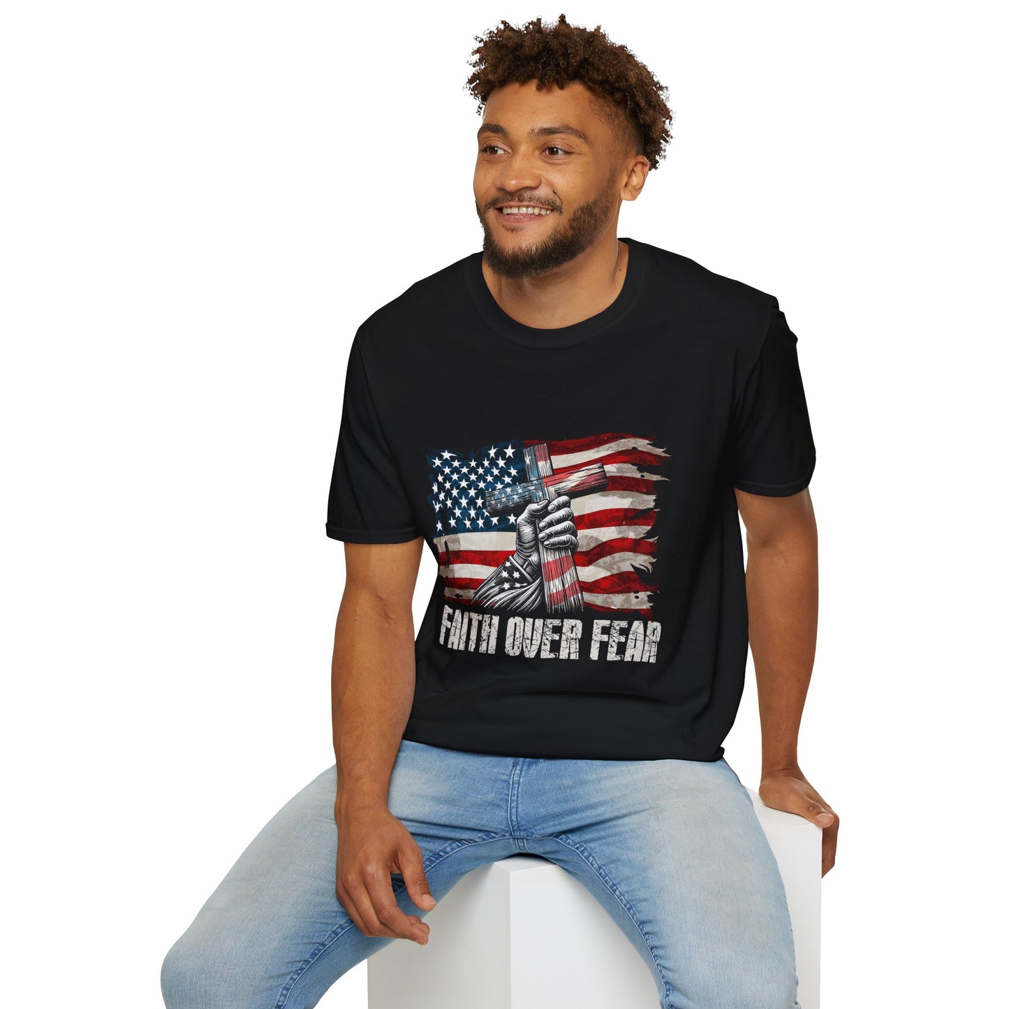Faith Over Fear American Flag 3 T-Shirt