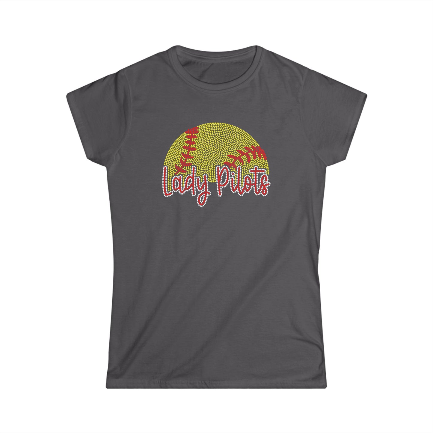 Lady Pilots Softball Women's Tee — Rhinestones