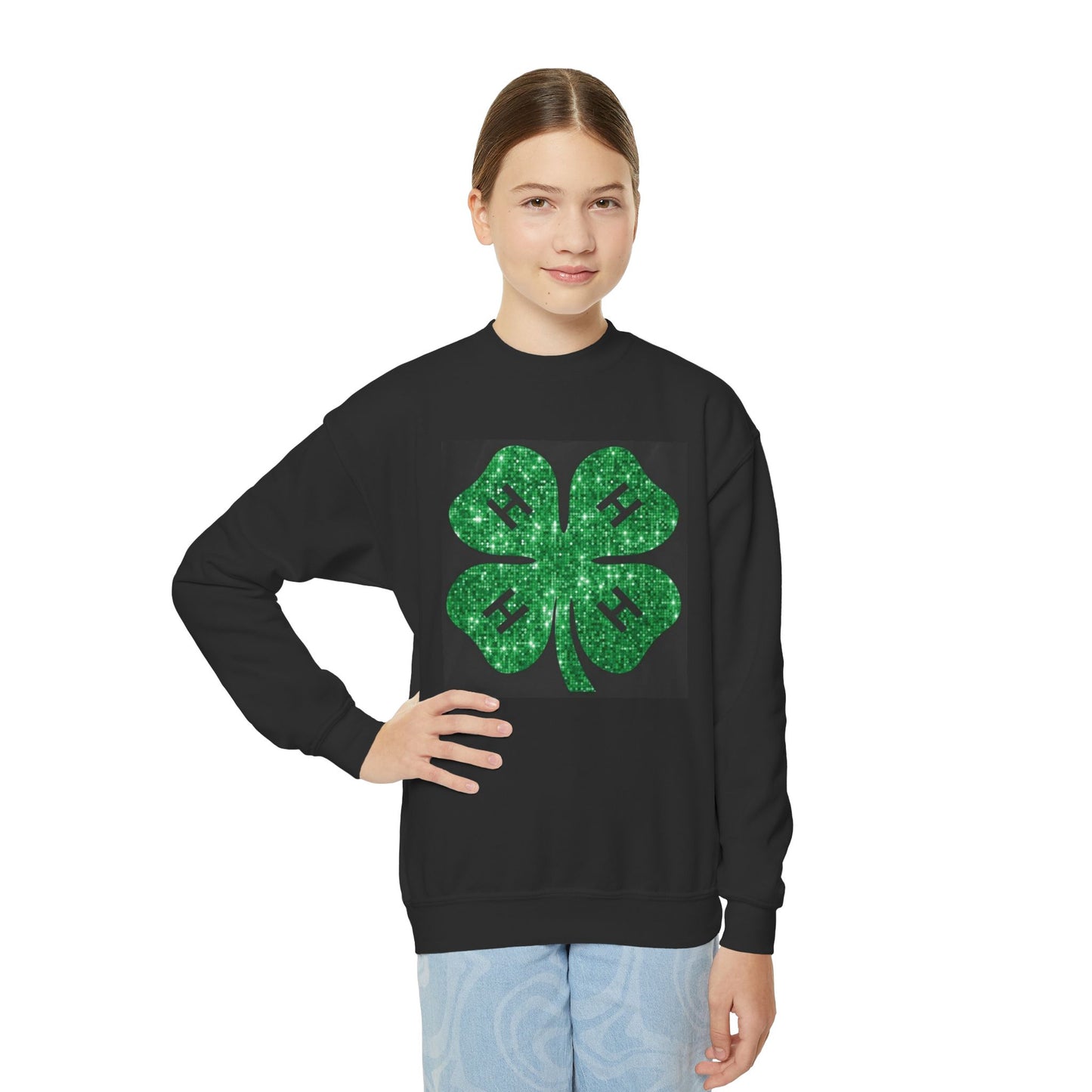 4-H GLITTER - Youth Crewneck Sweatshirt
