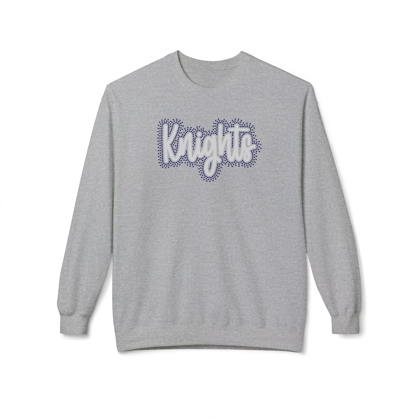 Knights Cursive Youth Crewneck Sweatshirt — Rhinestone/Glitter Vinyl