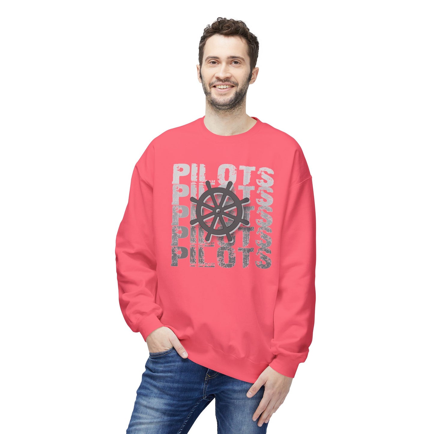 Pilots Stacked Wheel Crewneck Sweatshirt