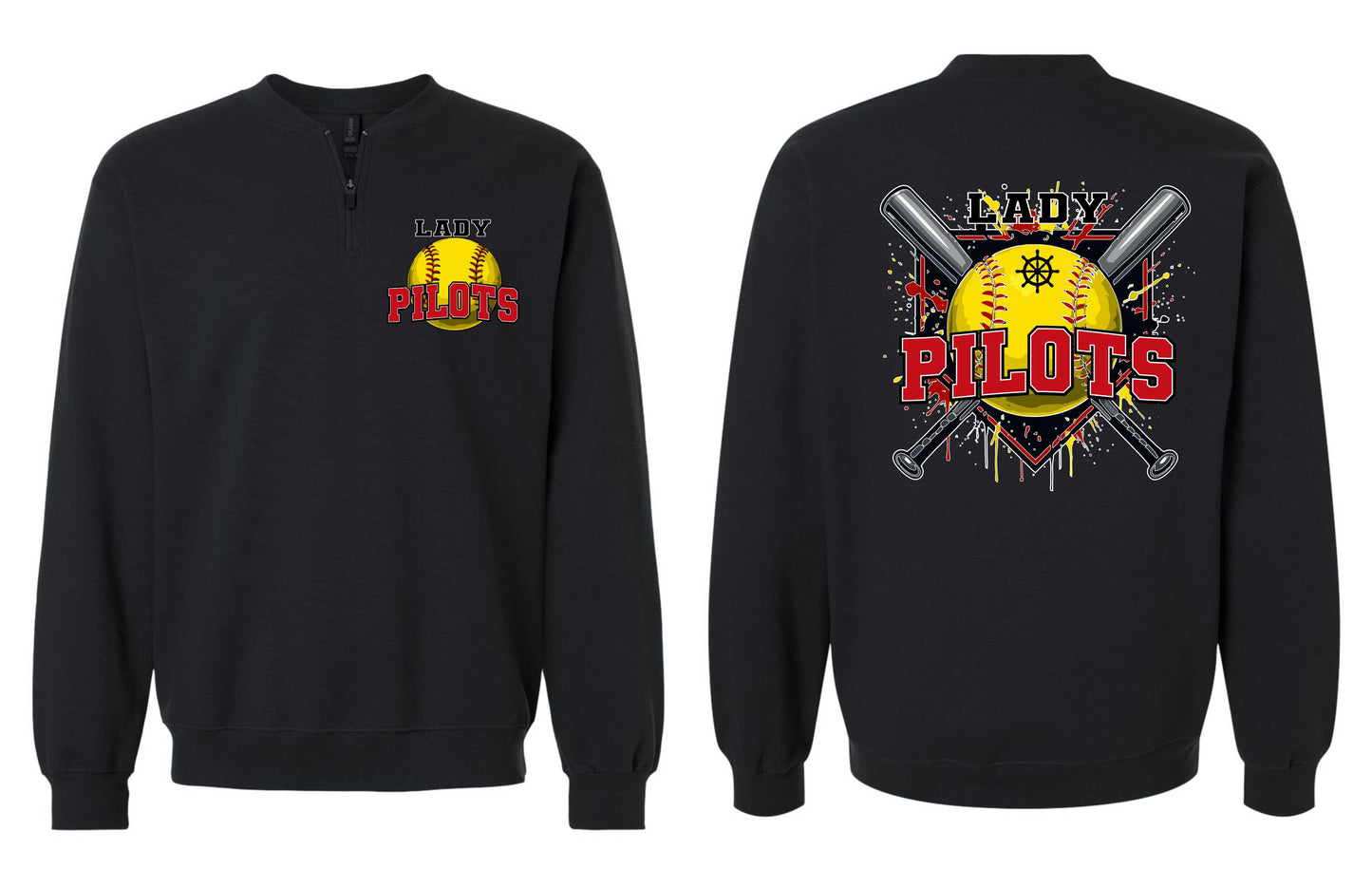 River Softball 1/4 Zip Pullover - GLITTER