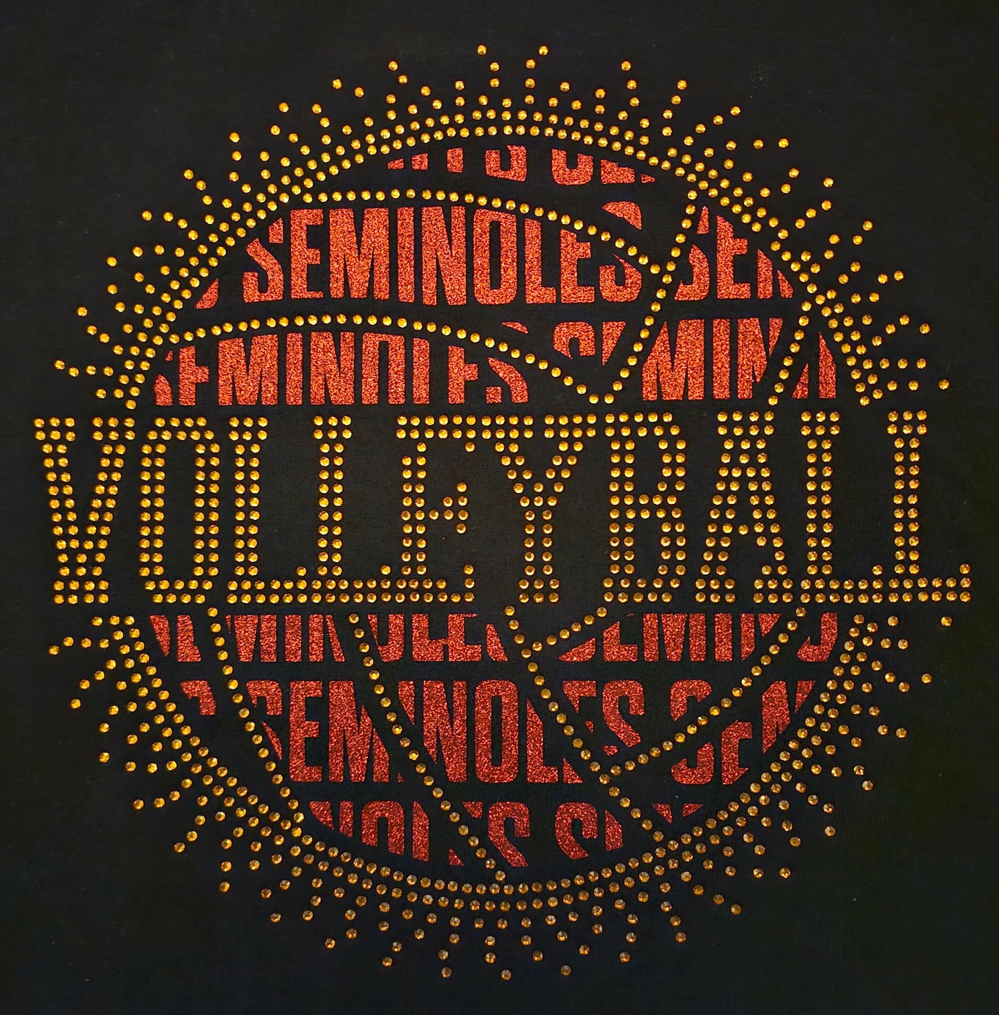 Seminoles Volleyball Rhinestone Youth Hoodie (Gold Rhinestones)