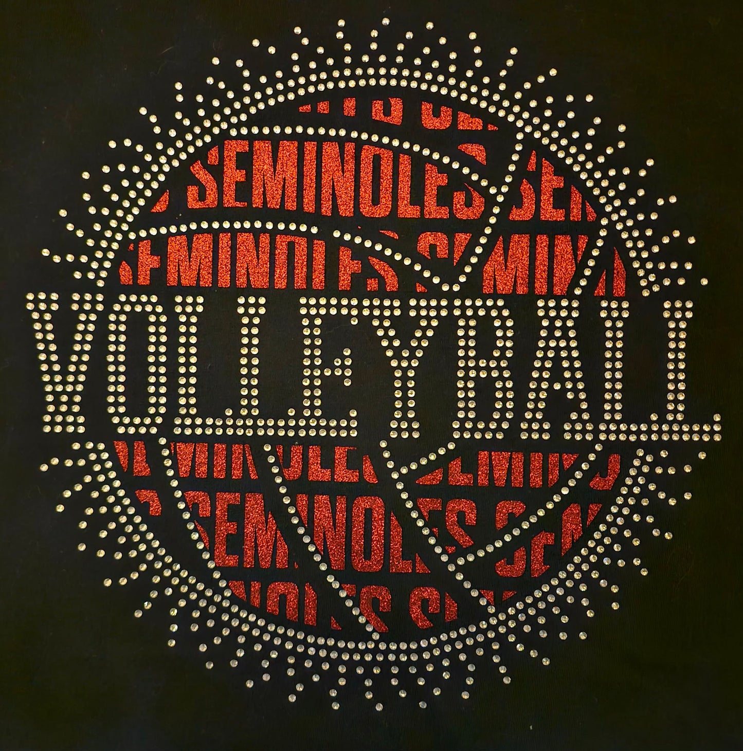Seminoles Volleyball Rhinestone Women's Tee (Clear Rhinestones)