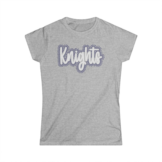 Women's Knights Cursive T-Shirt -Rhinestone/Glitter Vinyl