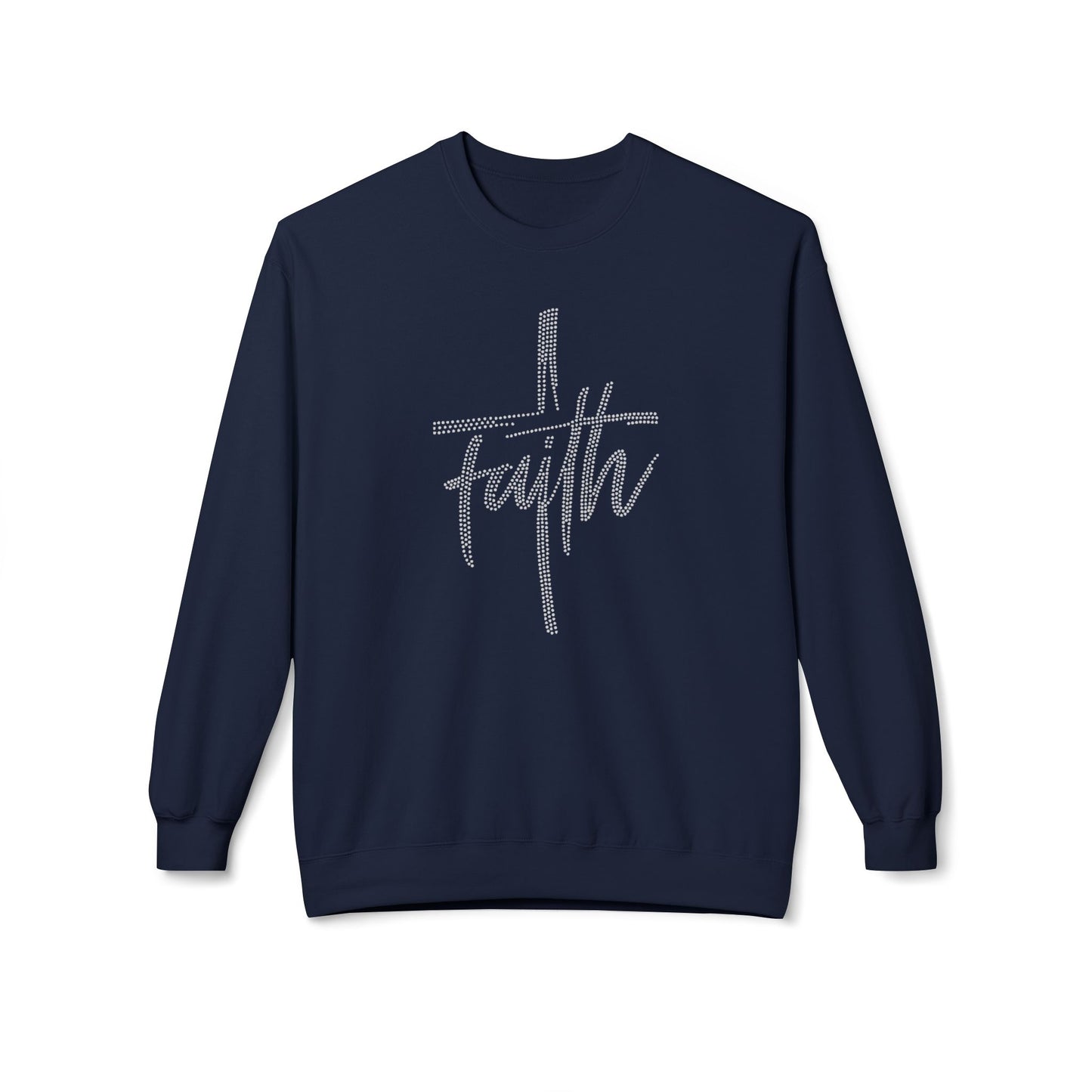 Faith Cross Crewneck Sweatshirt — Rhinestones