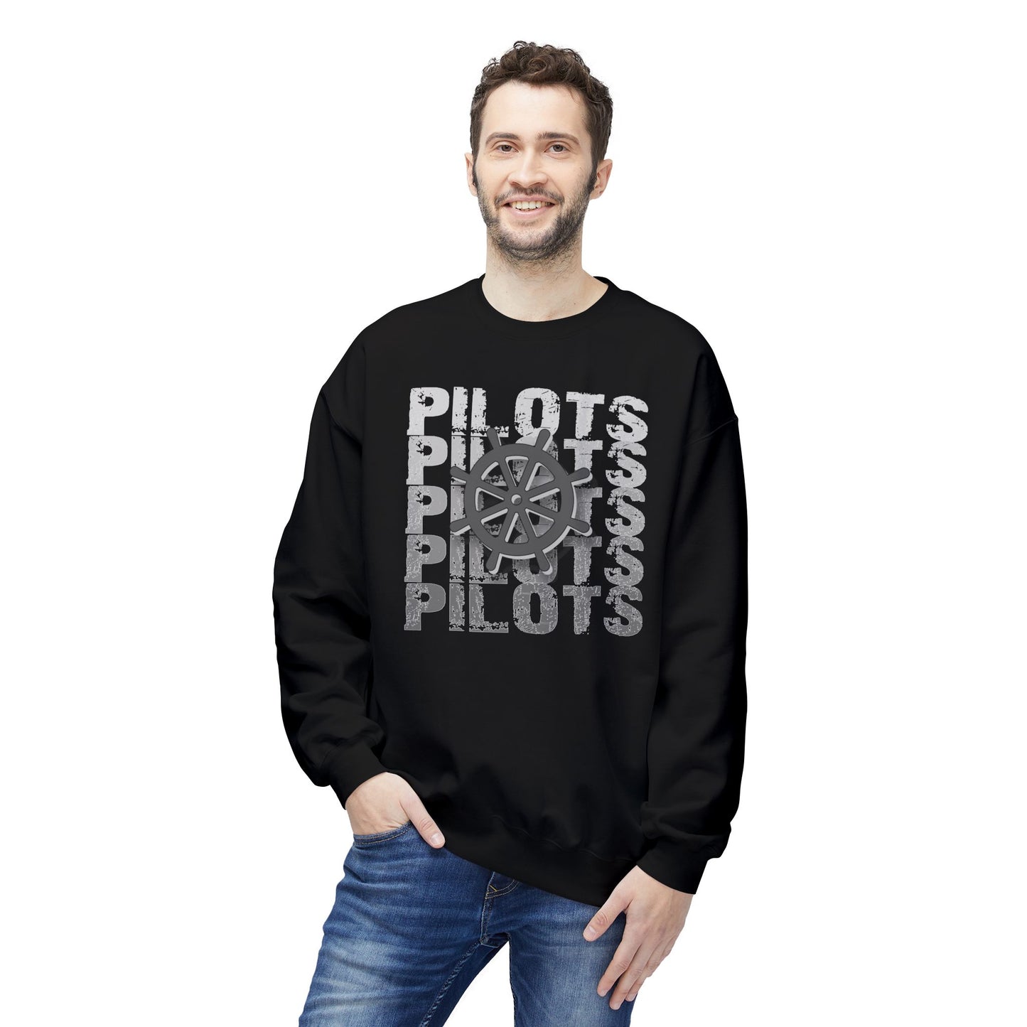 Pilots Stacked Wheel Crewneck Sweatshirt