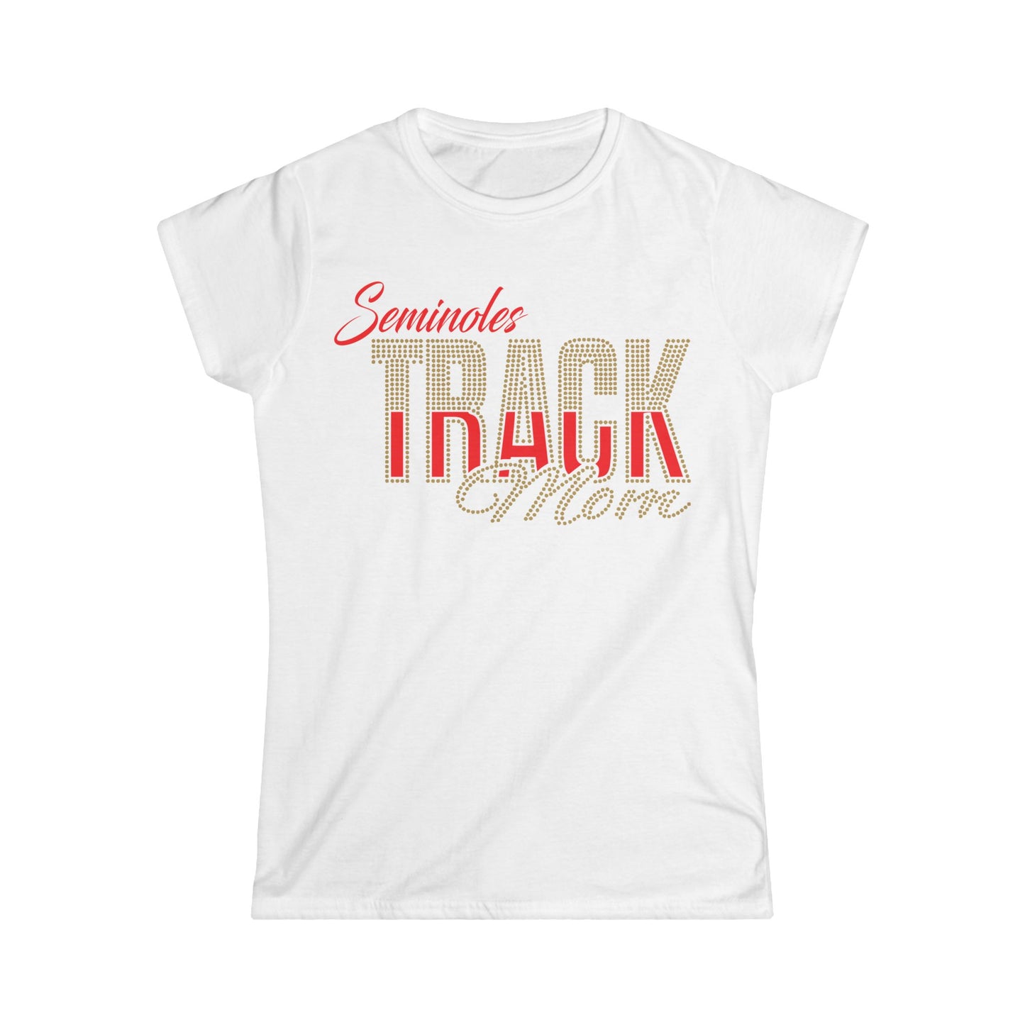 Seminoles Track Mom Women's T-Shirt — Rhinestone & Glitter vinyl