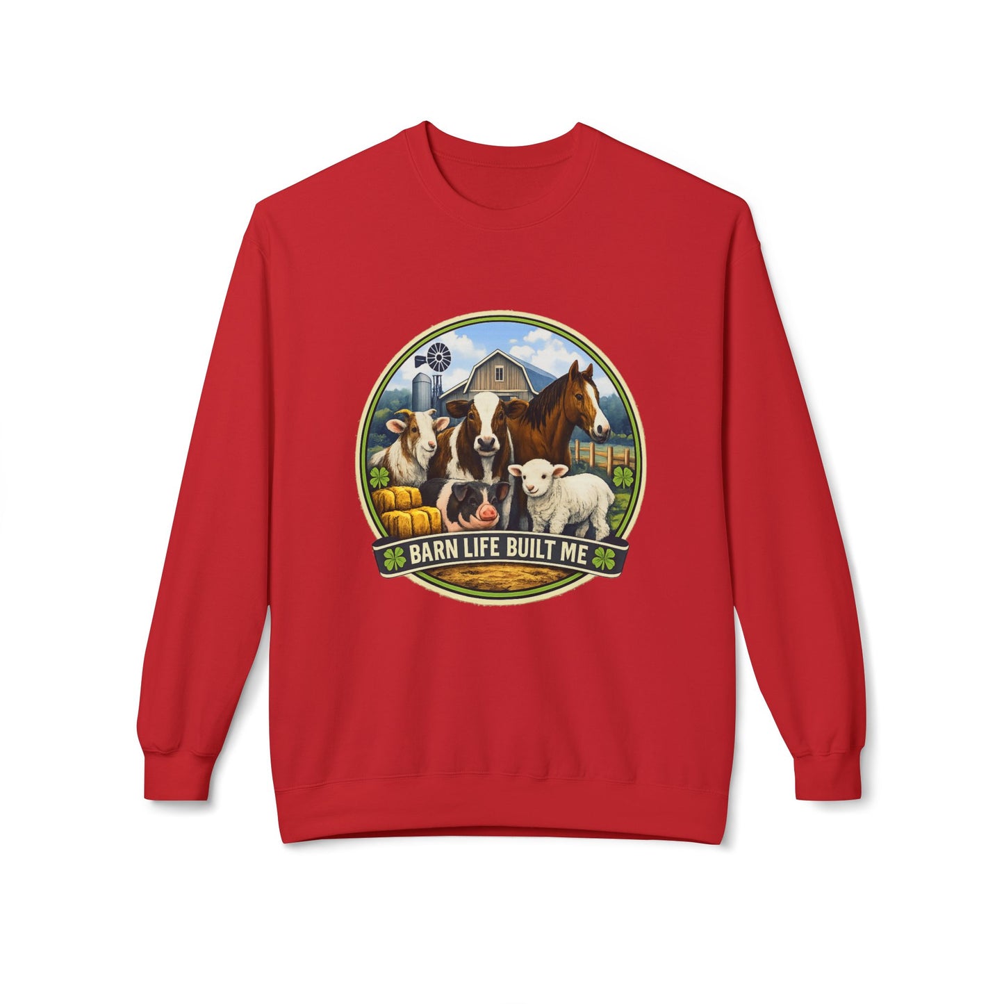 BARN LIFE BUILT ME - Large Animals - Crewneck Sweatshirt