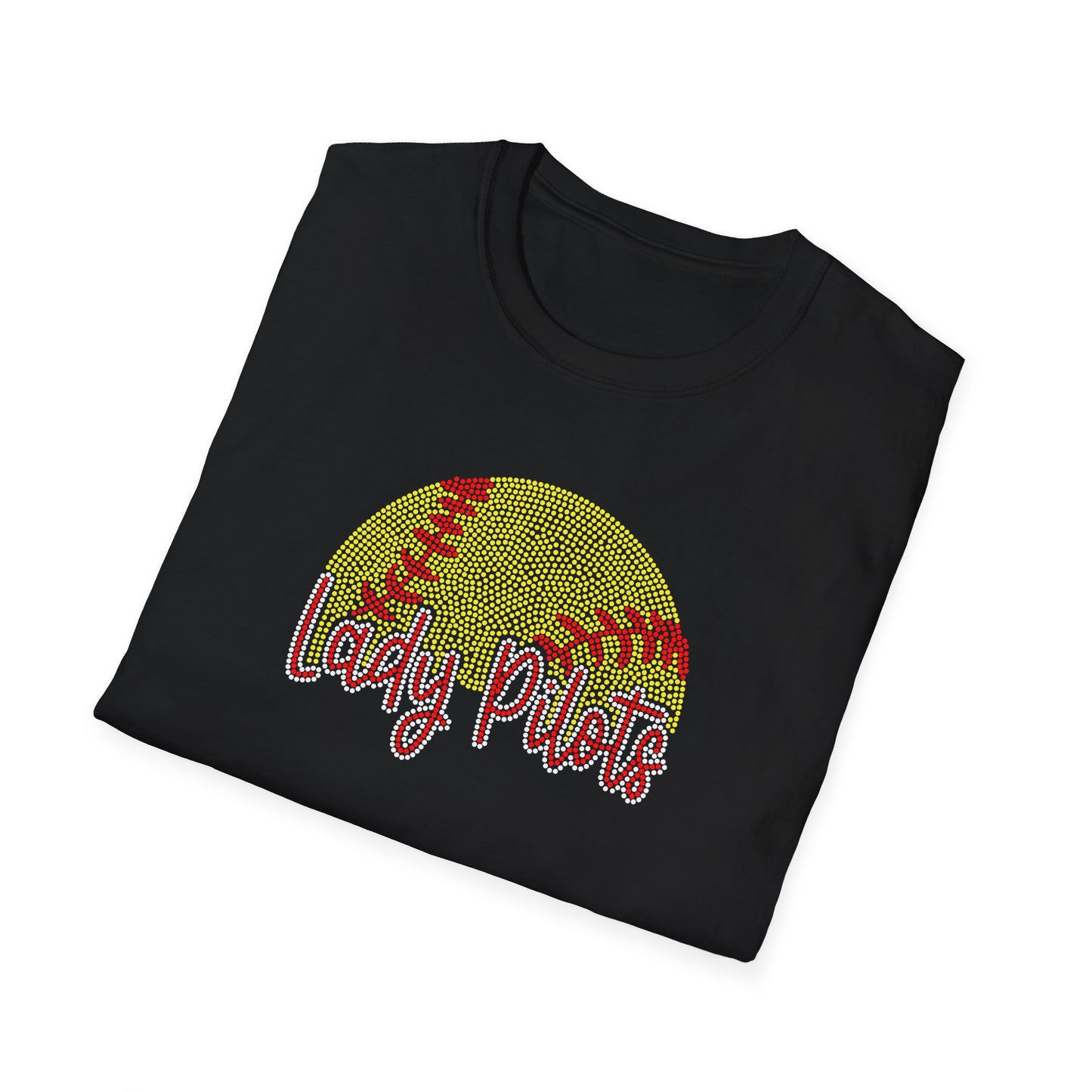 Lady Pilots Softball Unisex T-Shirt — Rhinestones