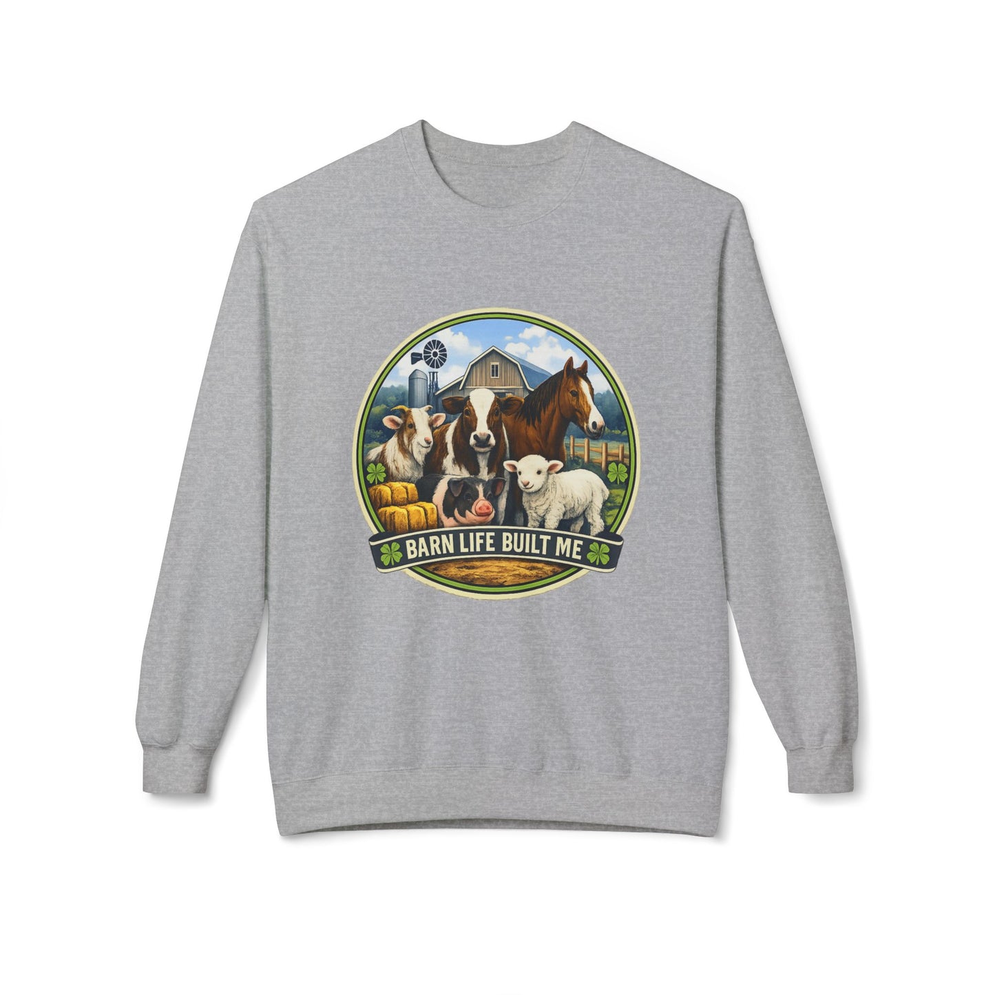 BARN LIFE BUILT ME - Large Animals - Crewneck Sweatshirt