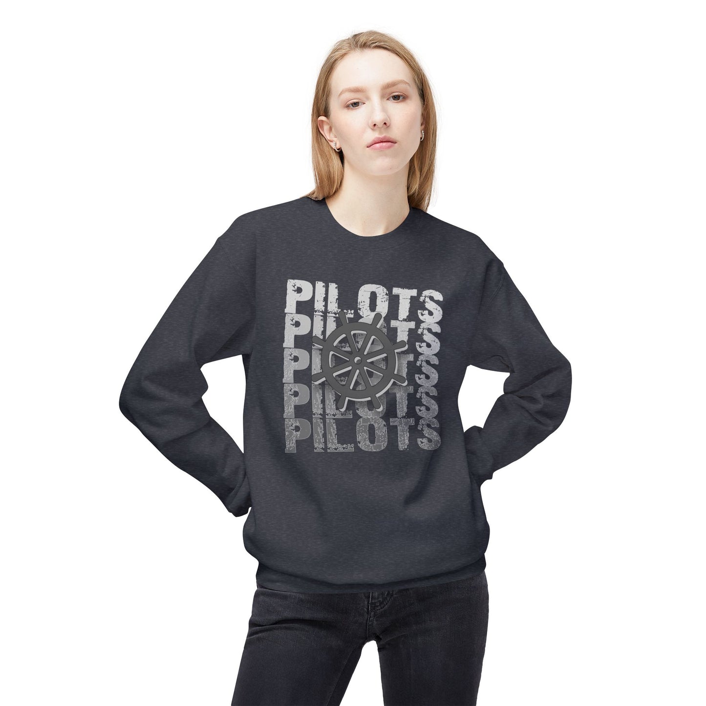 Pilots Stacked Wheel Crewneck Sweatshirt