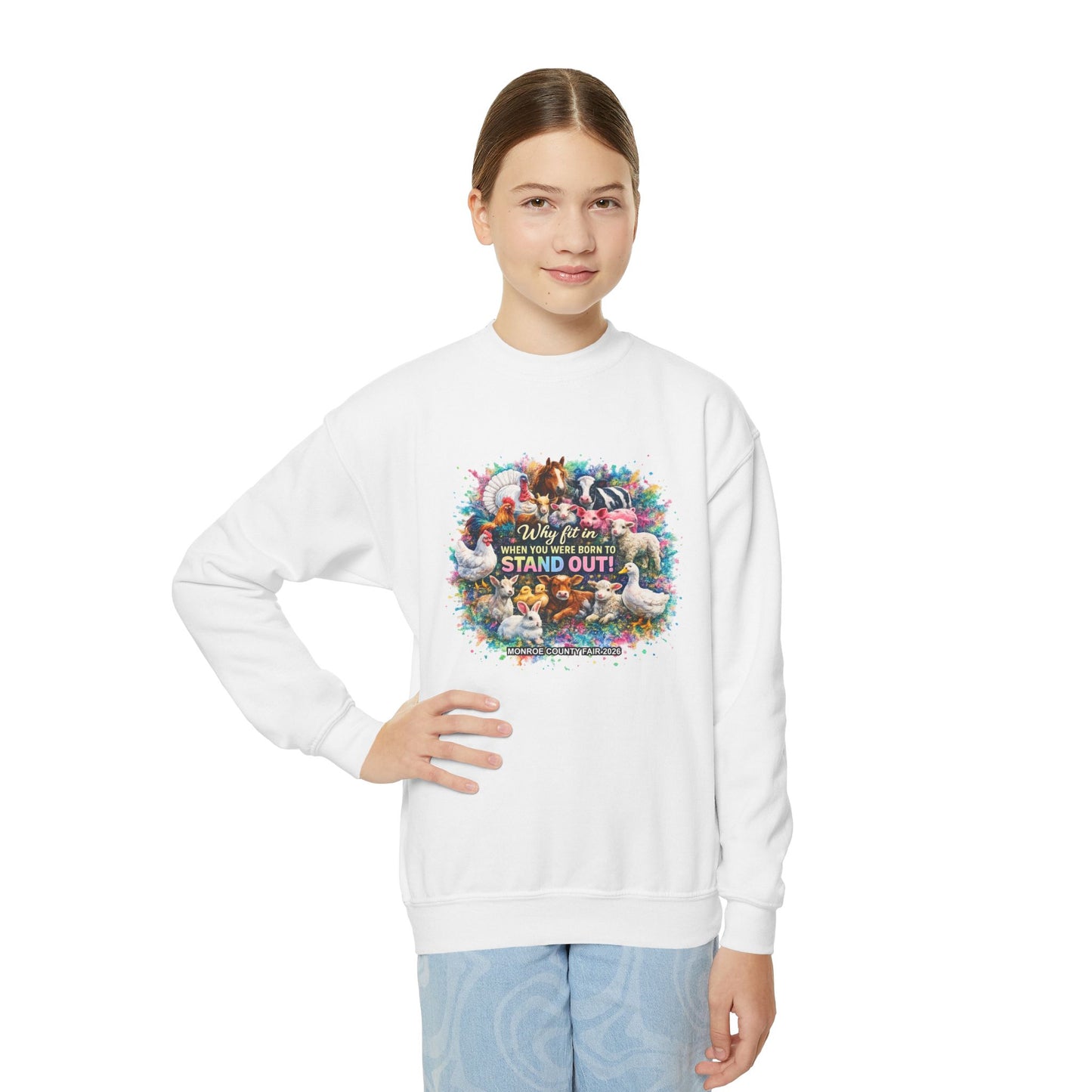 MONROE COUNTY FAIR 2026 - Youth Crewneck Sweatshirt