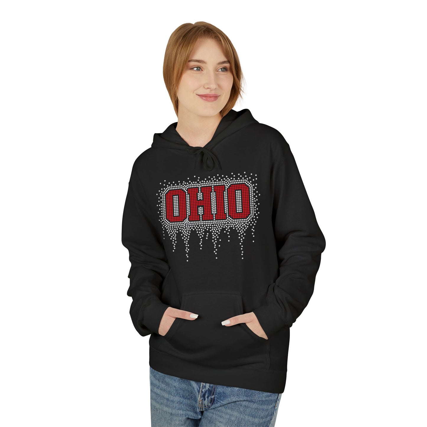 Ohio Rhinestone Block Hoodie