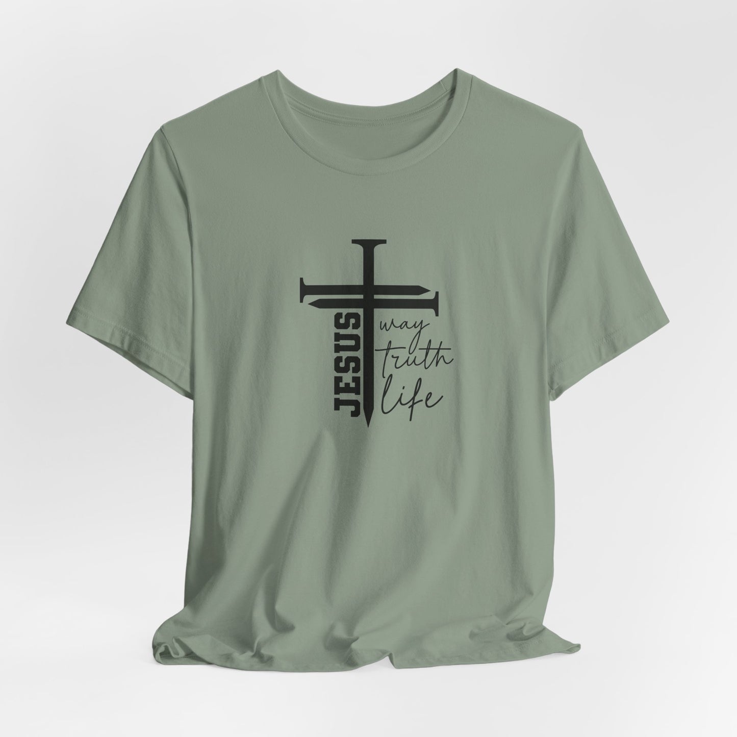Jesus Script Tee — "Jesus: The Way, The Truth & The Life" 2 Christian T-Shirt