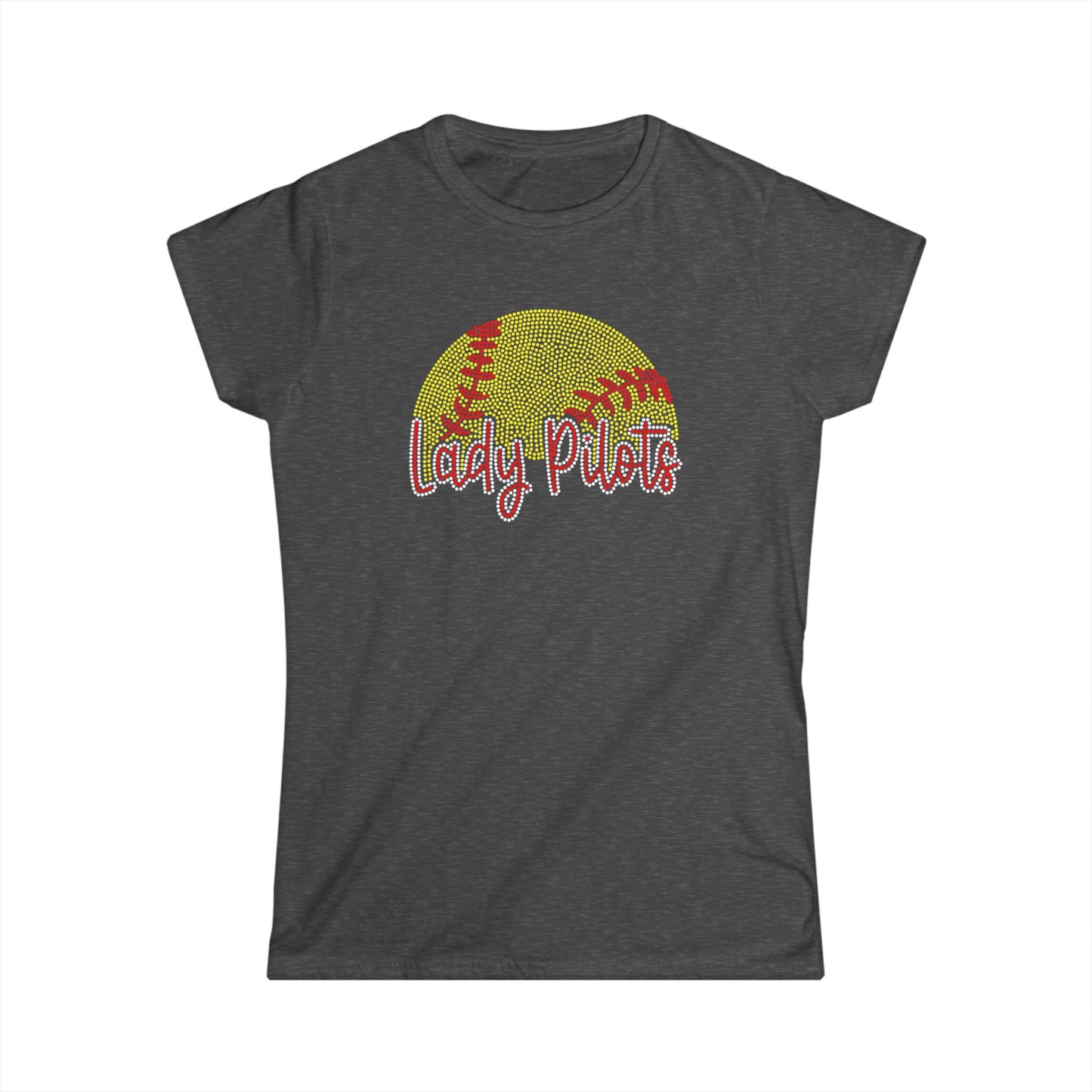 Lady Pilots Softball Women's Tee — Rhinestones