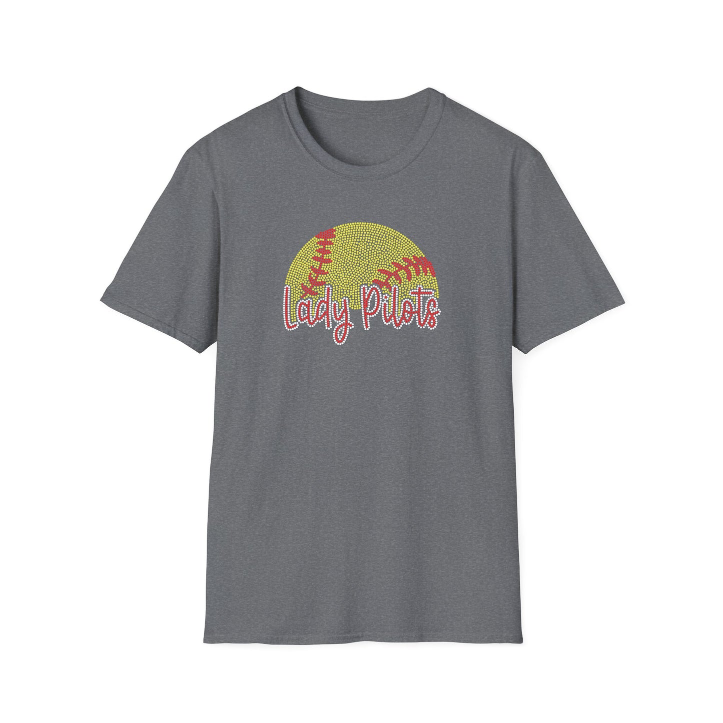 Lady Pilots Softball Unisex T-Shirt — Rhinestones