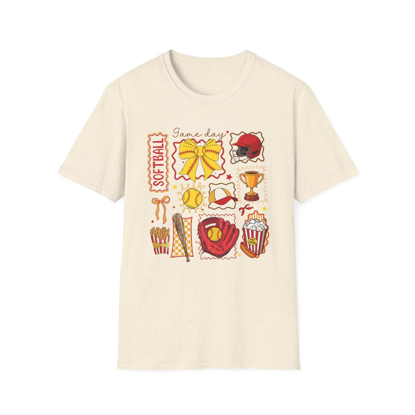 Softball Icons Graphic T-Shirt — 'Softball' Cute Doodles Tee