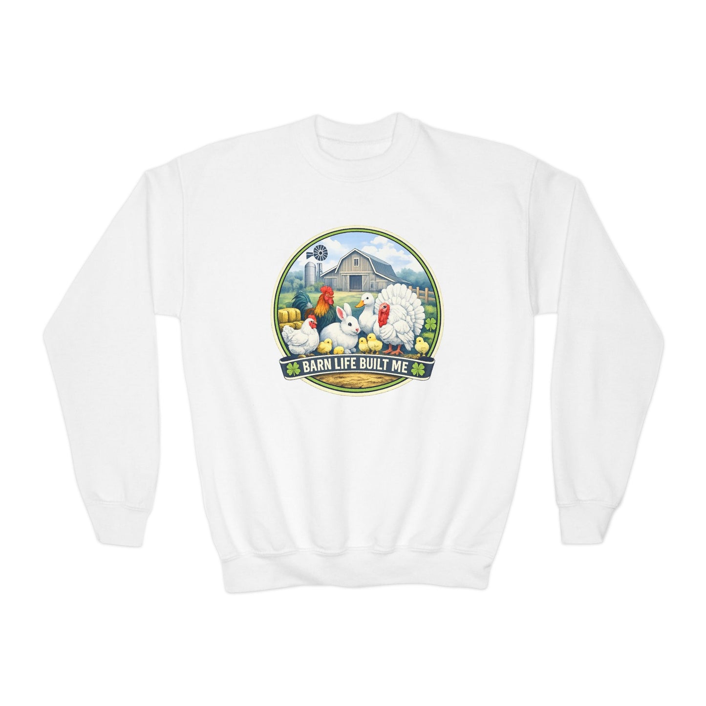 BARN LIFE BUILT ME - Small Animals - Youth Crewneck Sweatshirt