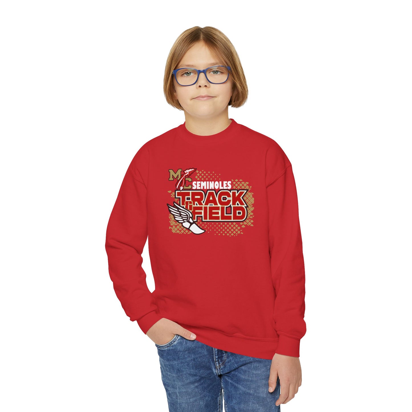 Seminoles Track & Field Youth Sweatshirt — Red