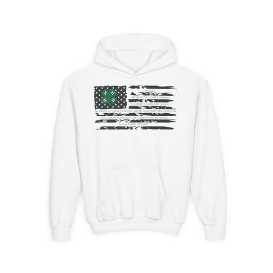 4-H PLEDGE American Flag - Youth Hoodie