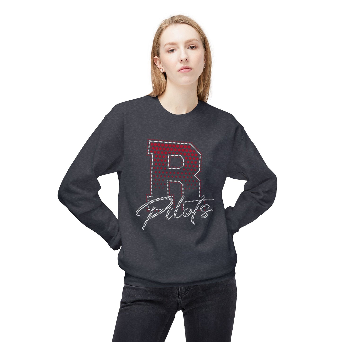River Pilots Crewneck Sweatshirt — RHINESTONER & GLITTER DESIGN!