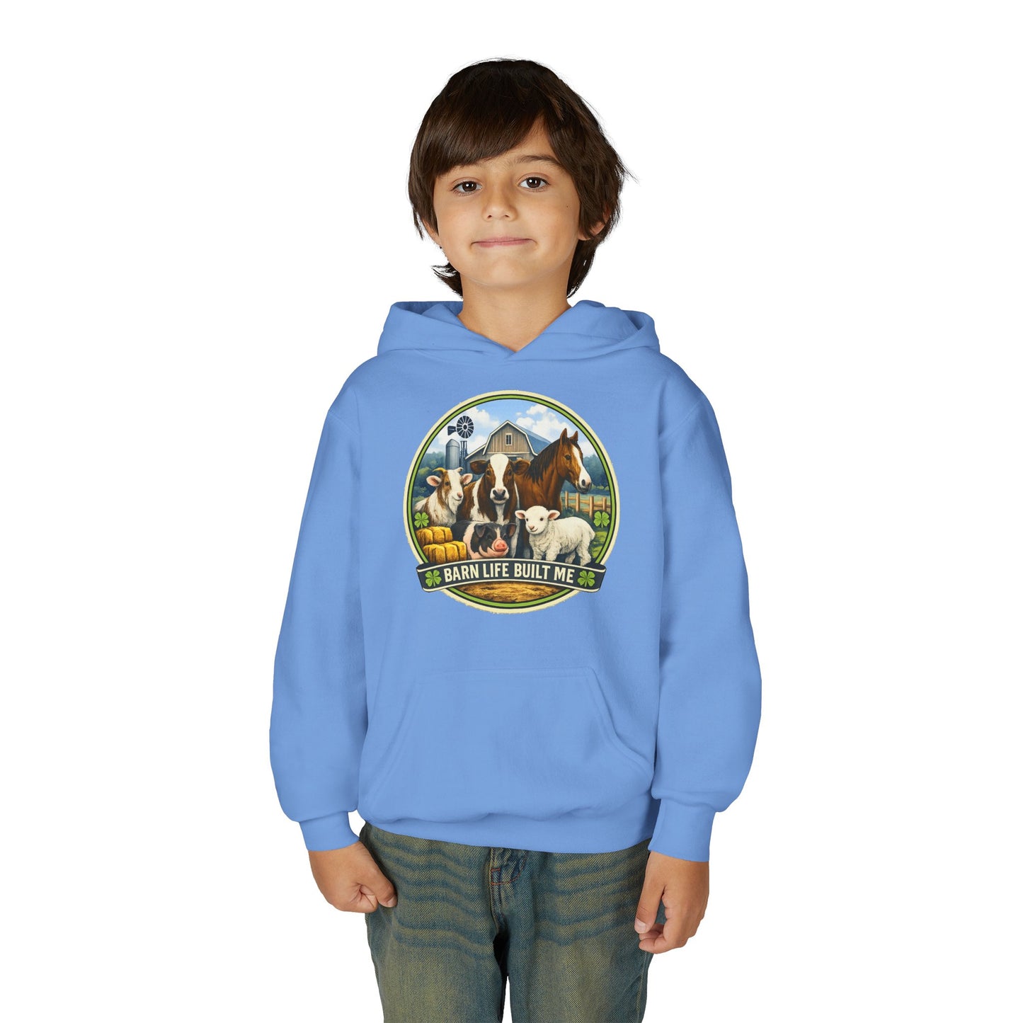 BARN LIFE BUILT ME - Large Animals - Youth Hoodie