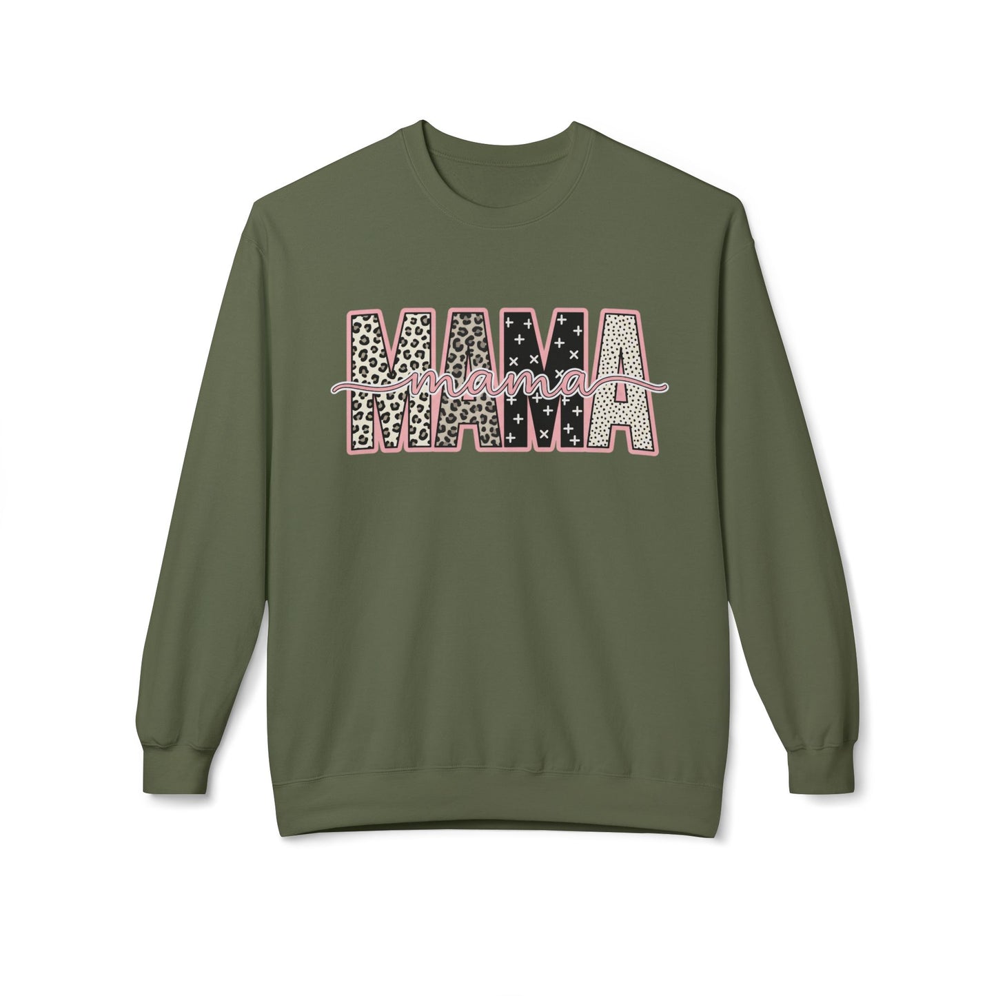 MAMA Leopard Floral Crewneck Sweatshirt