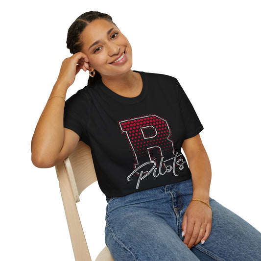 River Pilots T-Shirt — RHINESTONE R and GLITTER DESIGN! .