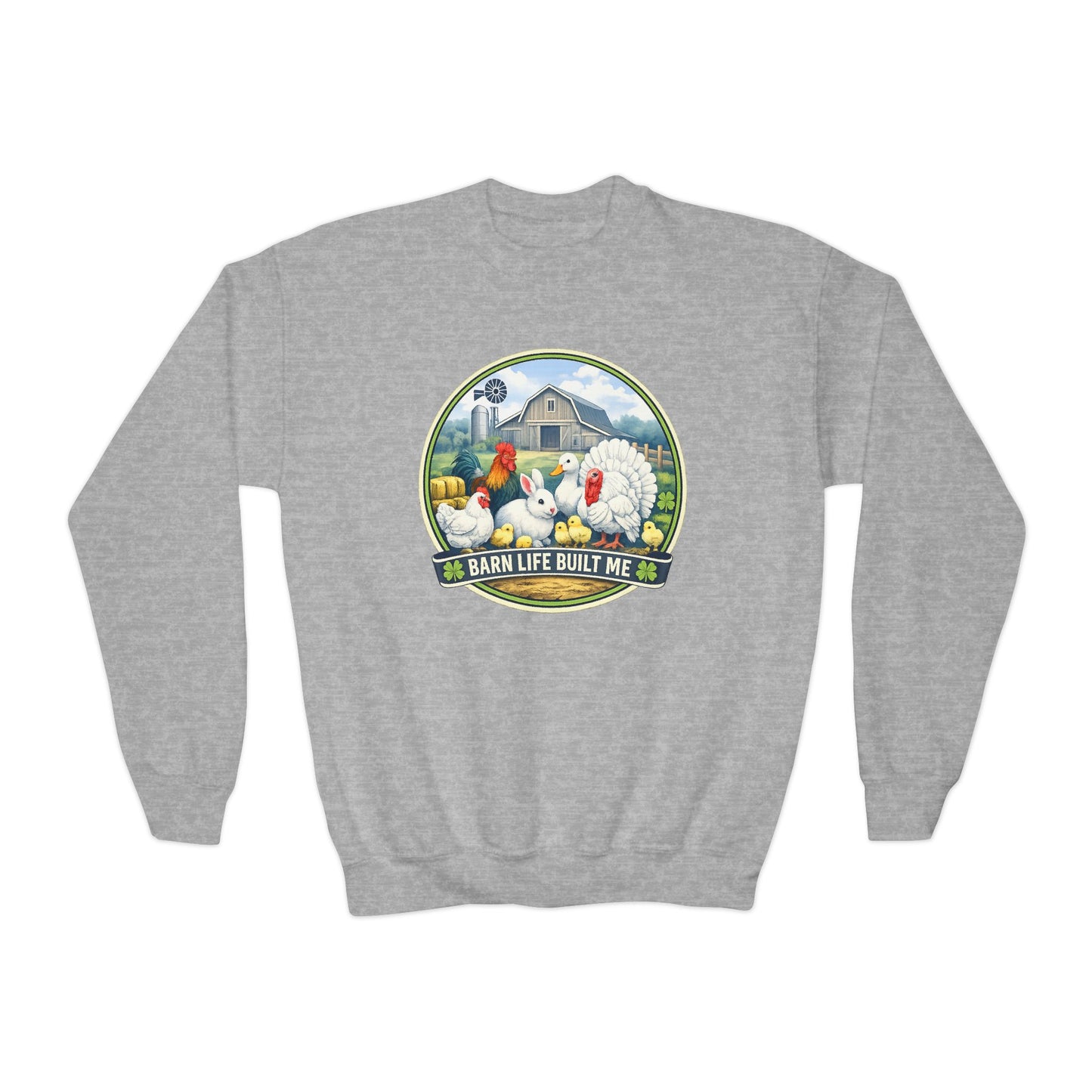 BARN LIFE BUILT ME - Small Animals - Youth Crewneck Sweatshirt