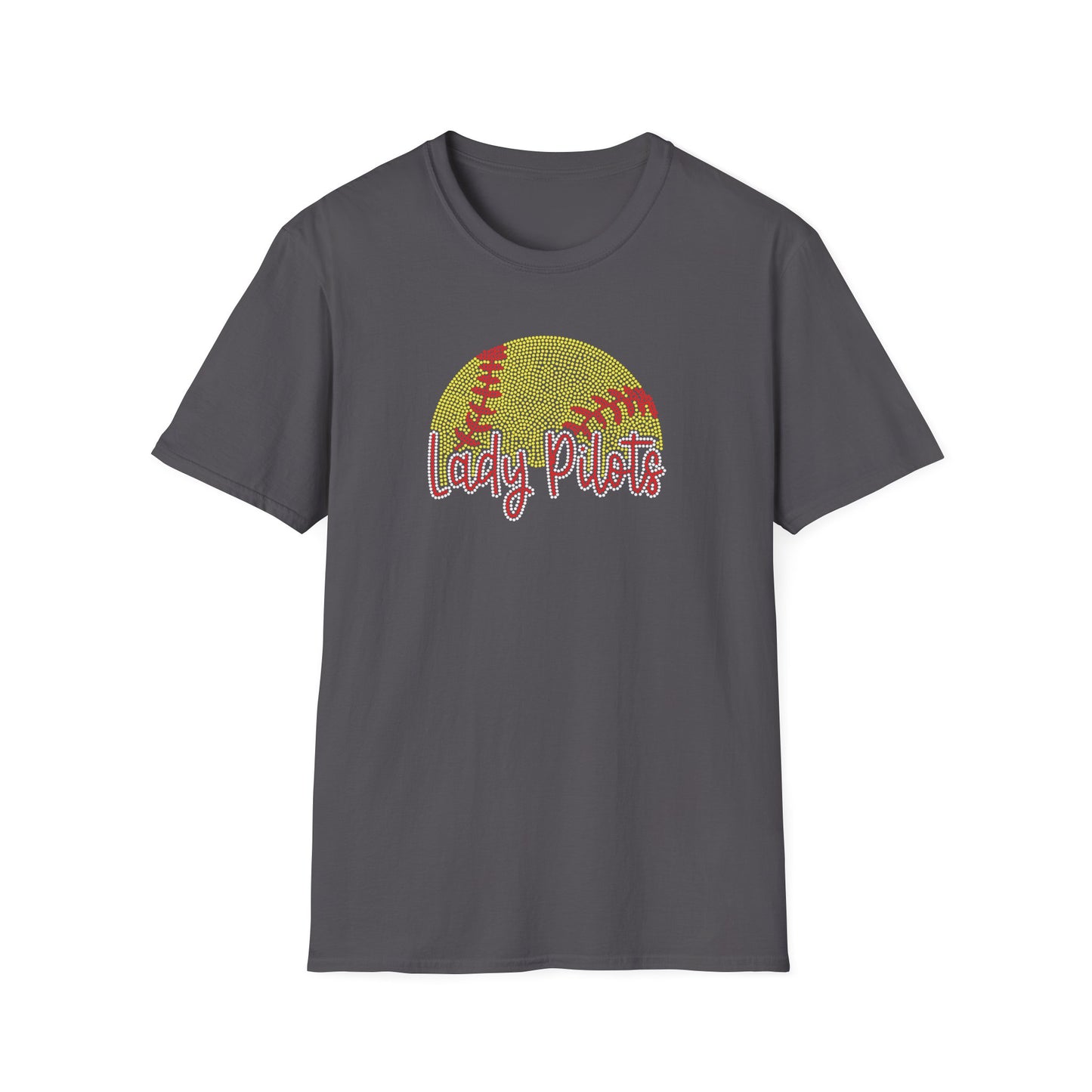 Lady Pilots Softball Unisex T-Shirt — Rhinestones