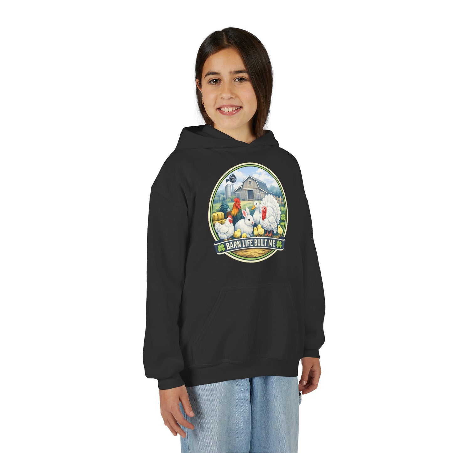 BARN LIFE BUILT ME - Small Animals - Youth Hoodie