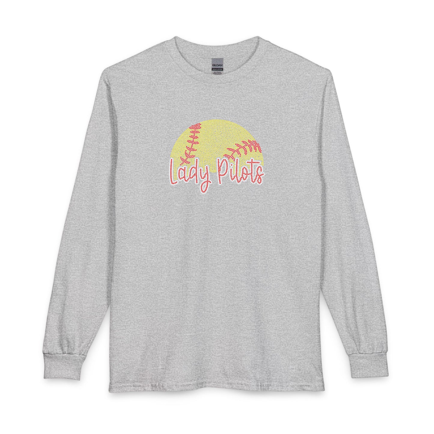 Lady Pilots Softball Long Sleeve Tee — Rhinestones