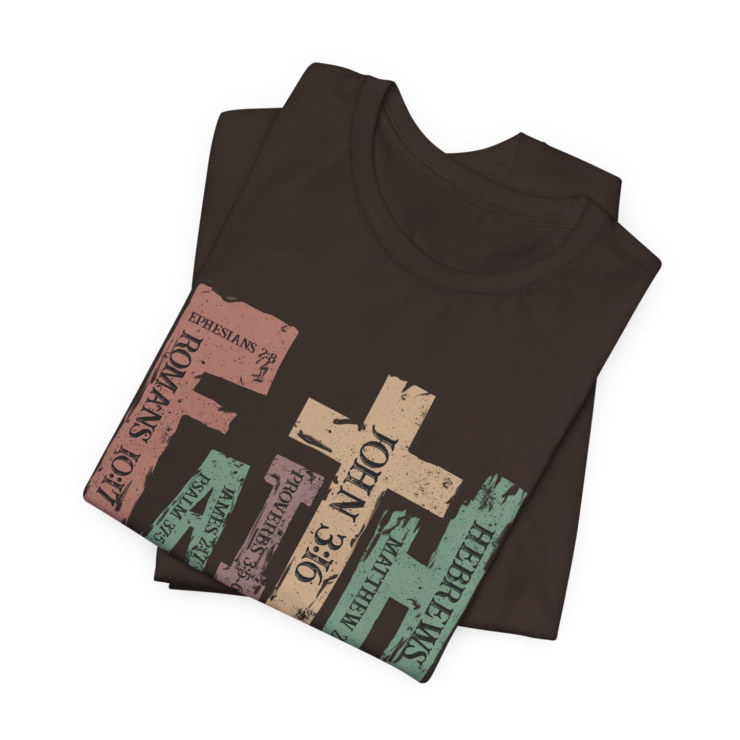 Faith Graphic Tee — "John 3:16" Rustic Cross Bible Verse T‑Shirt (Bella & Canvas)