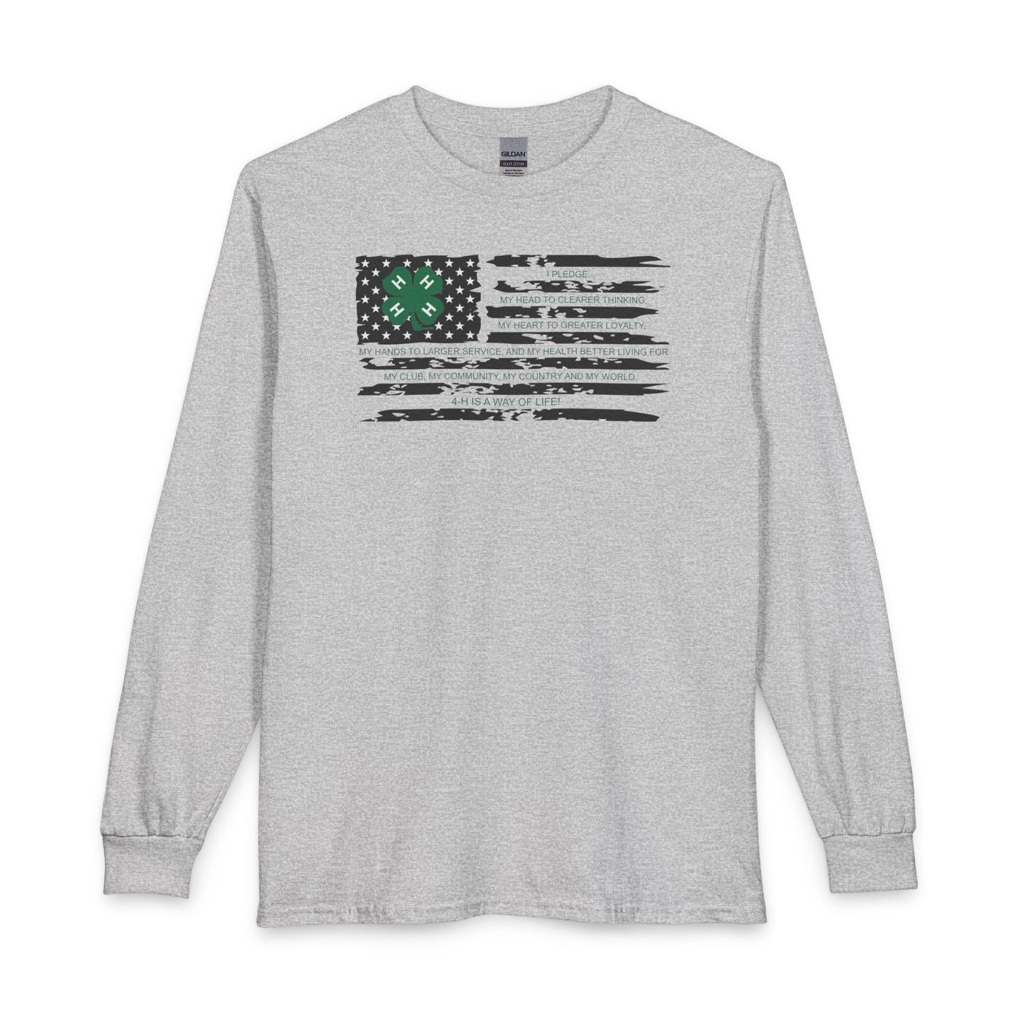 4-H PLEDGE American Flag - Long Sleeve T-Shirt