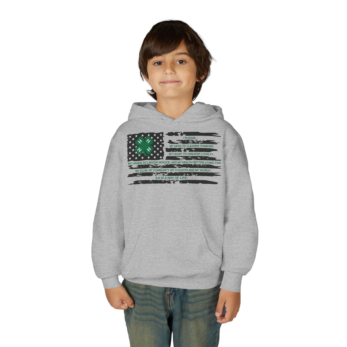 4-H PLEDGE American Flag - Youth Hoodie