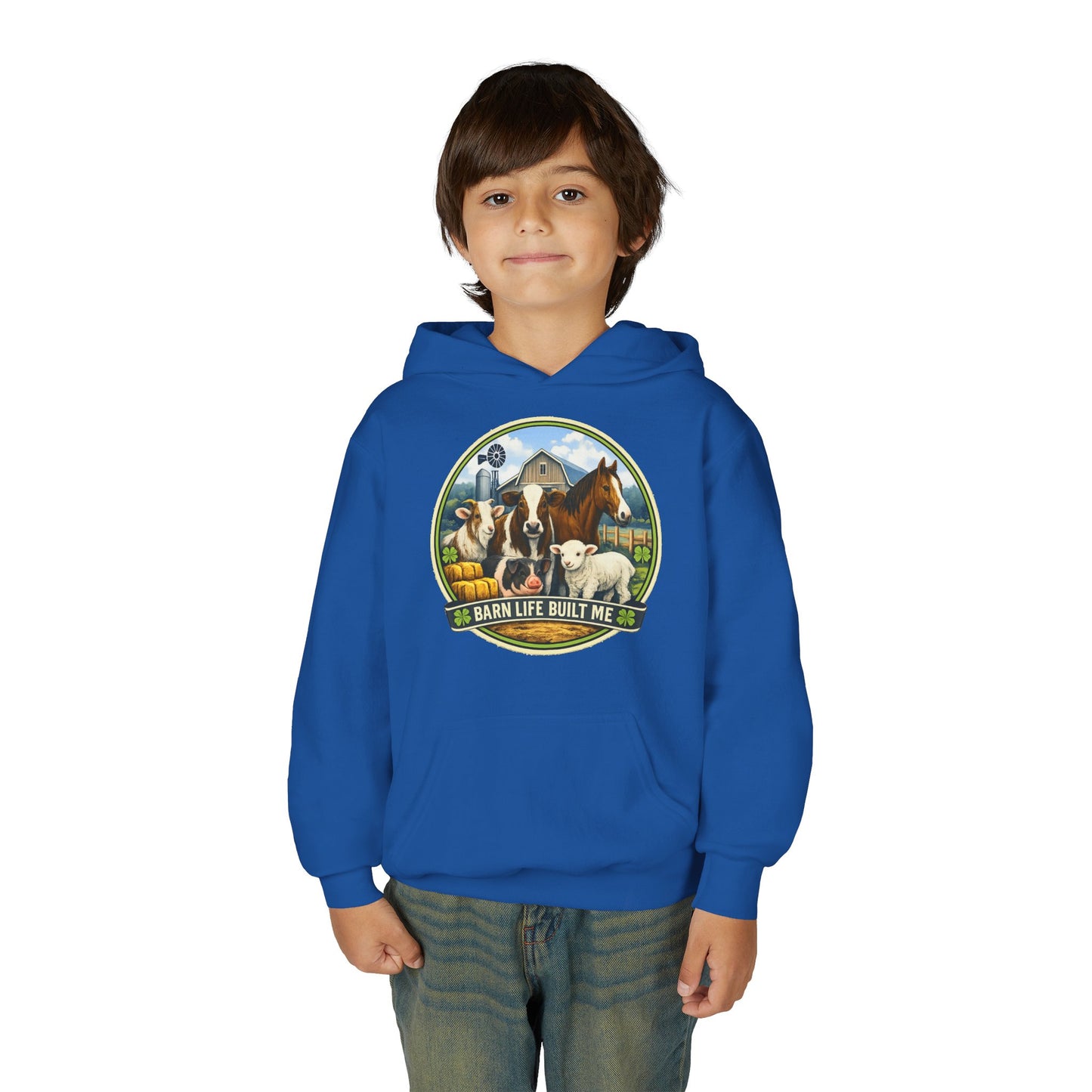 BARN LIFE BUILT ME - Large Animals - Youth Hoodie