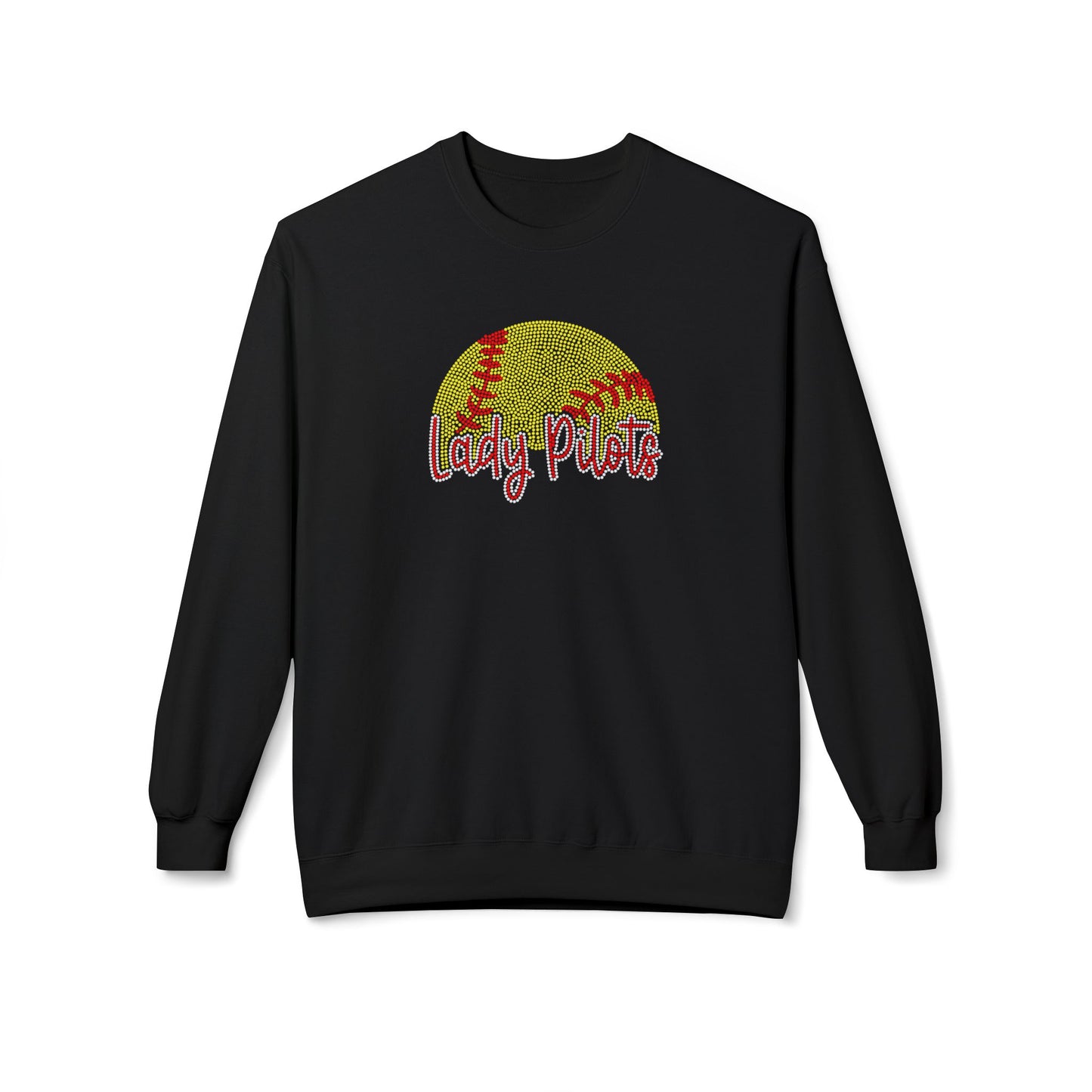 Lady Pilots Softball Crewneck Sweatshirt - Rhinestones