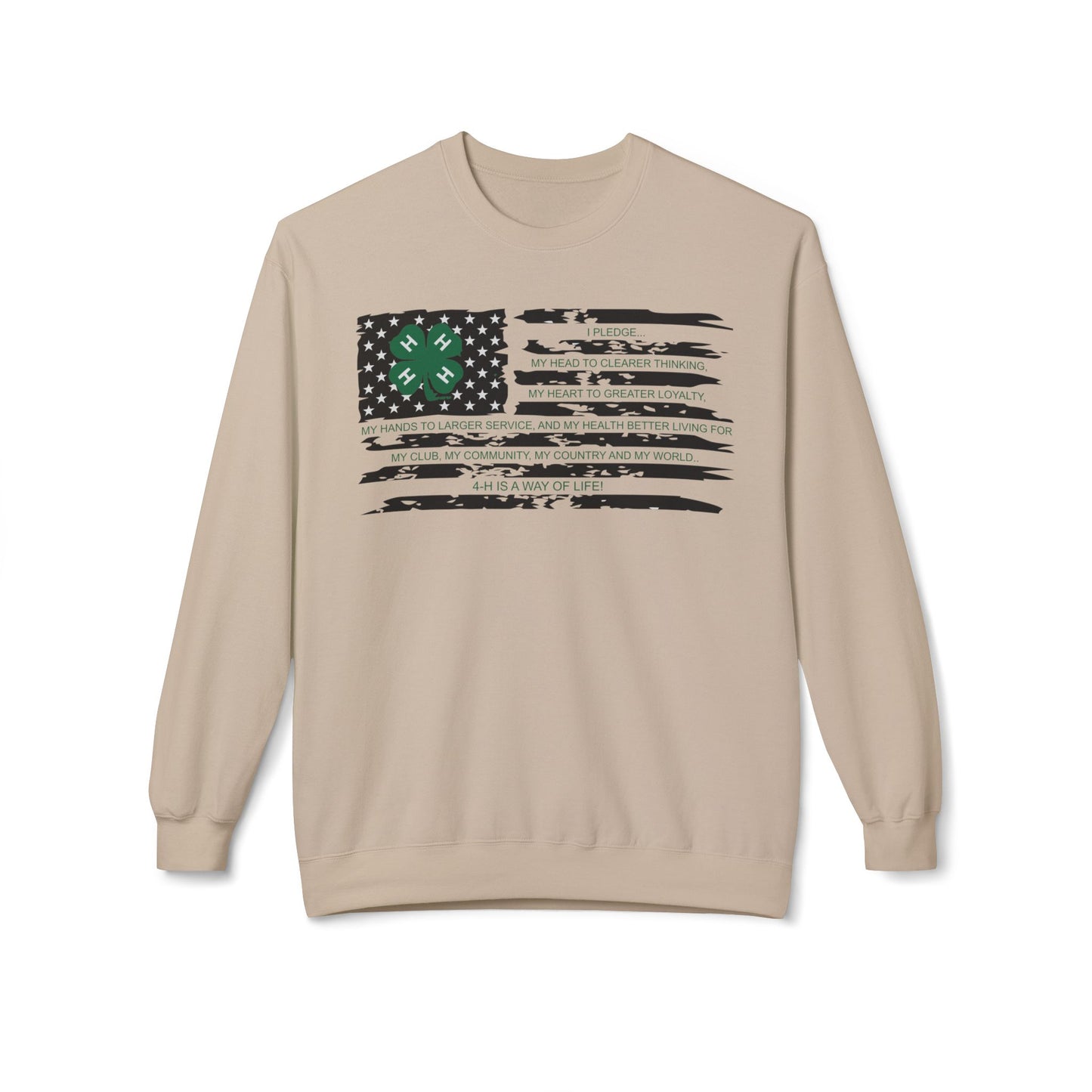 4=H PLEDGE American Flag - Crewneck Sweatshirt