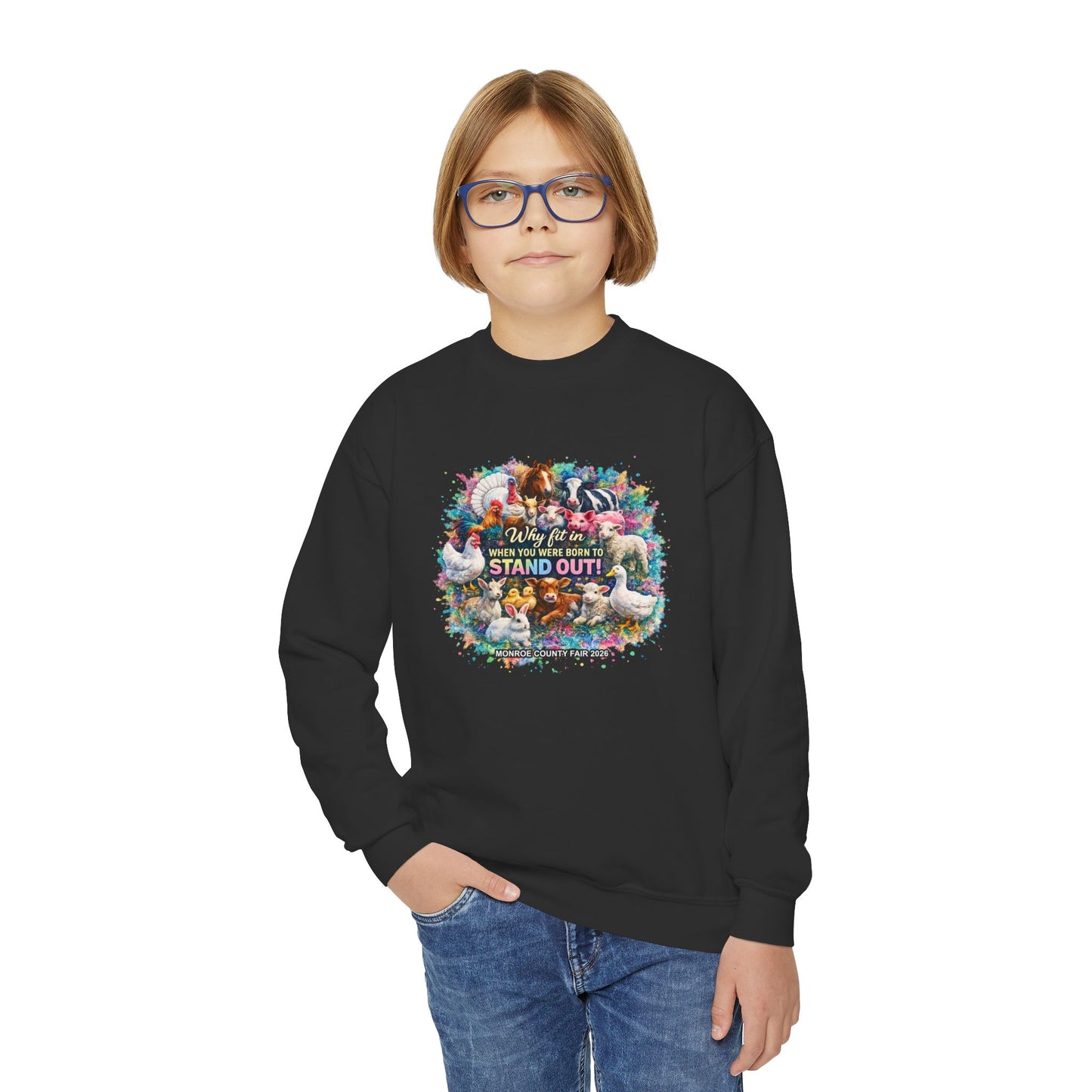 MONROE COUNTY FAIR 2026 - Youth Crewneck Sweatshirt