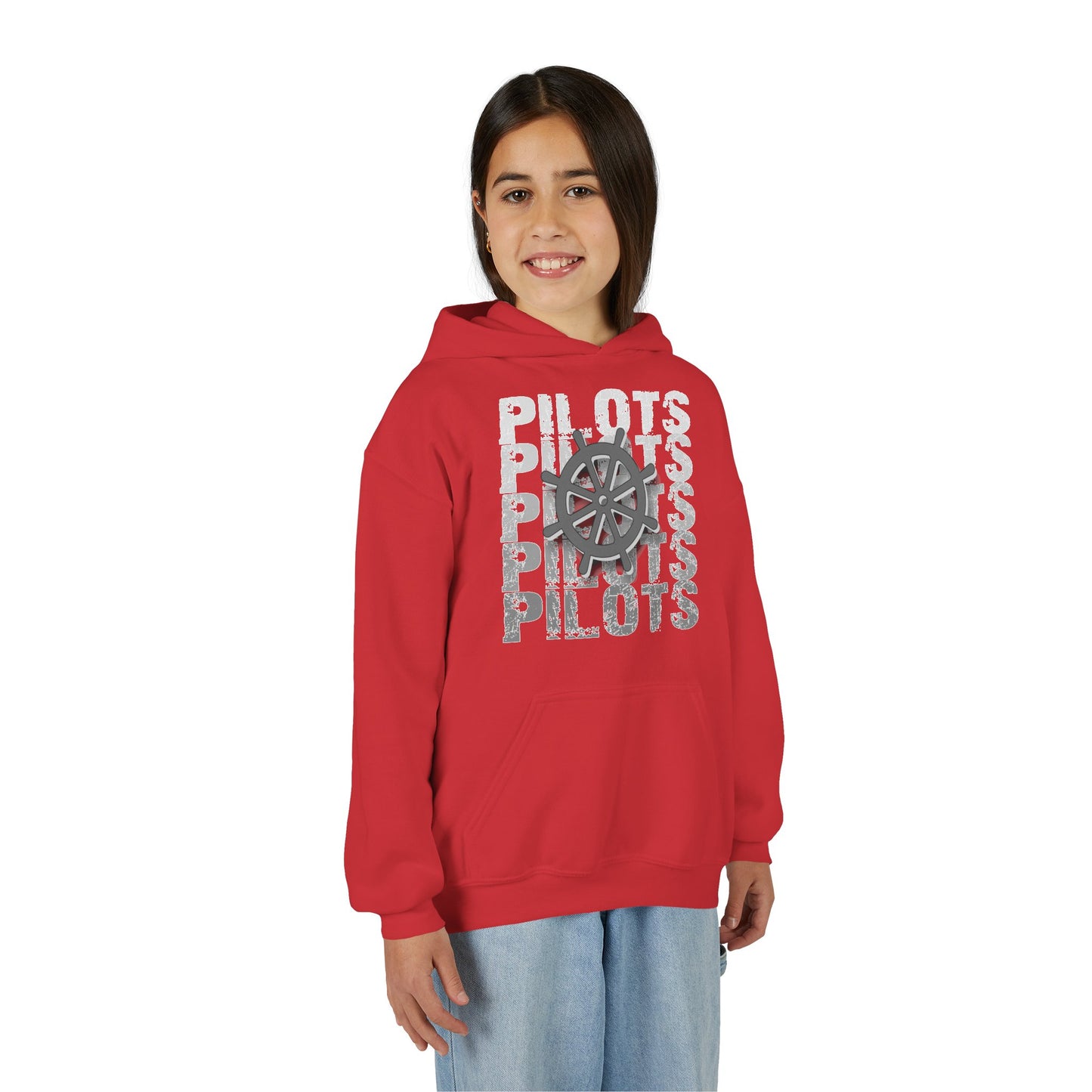 Pilots Stacked Wheel Youth Hoodie