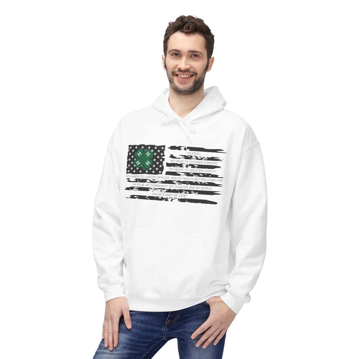 4-H PLEDGE American Flag - Hoodie