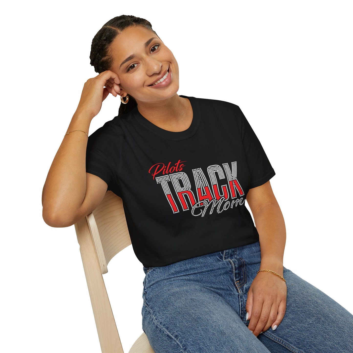 River Track Mom T-Shirt – Rhinestone & Glitter