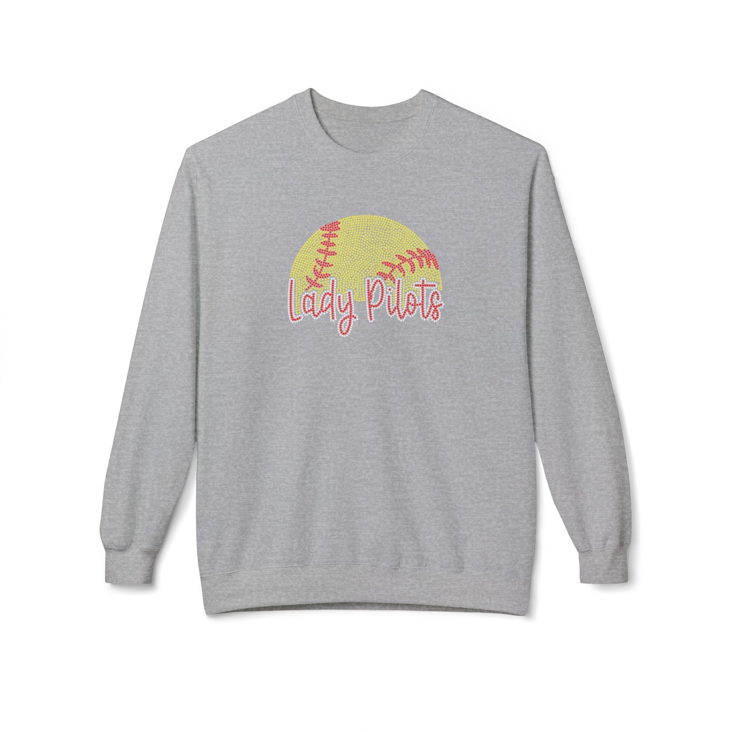 Lady Pilots Softball Crewneck Sweatshirt - Rhinestones