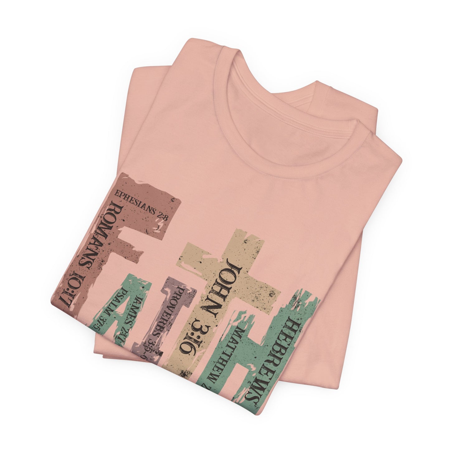 Faith Graphic Tee — "John 3:16" Rustic Cross Bible Verse T‑Shirt (Bella & Canvas)